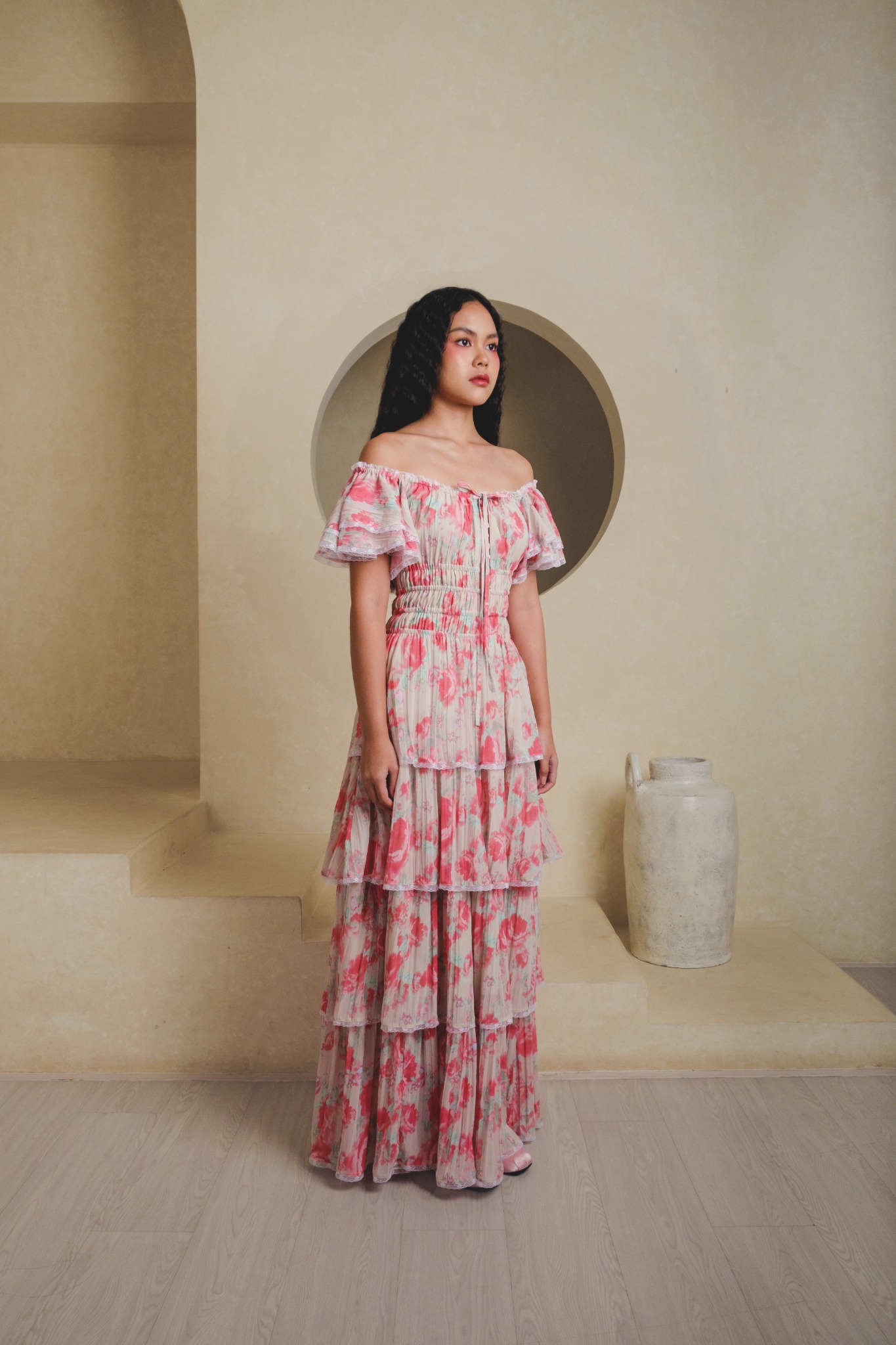 Embrace Dress in Cream Floral