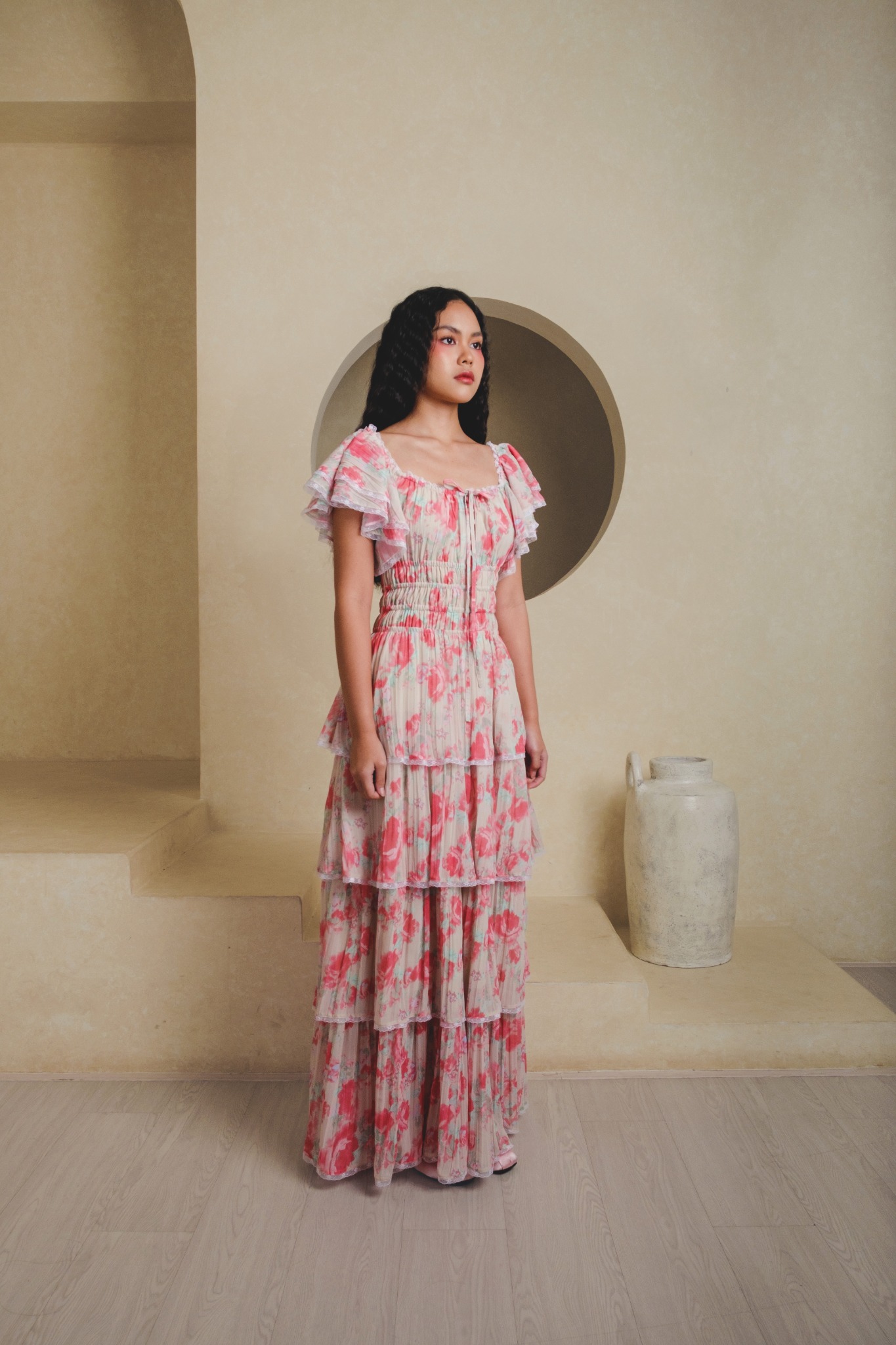 Embrace Dress in Cream Floral