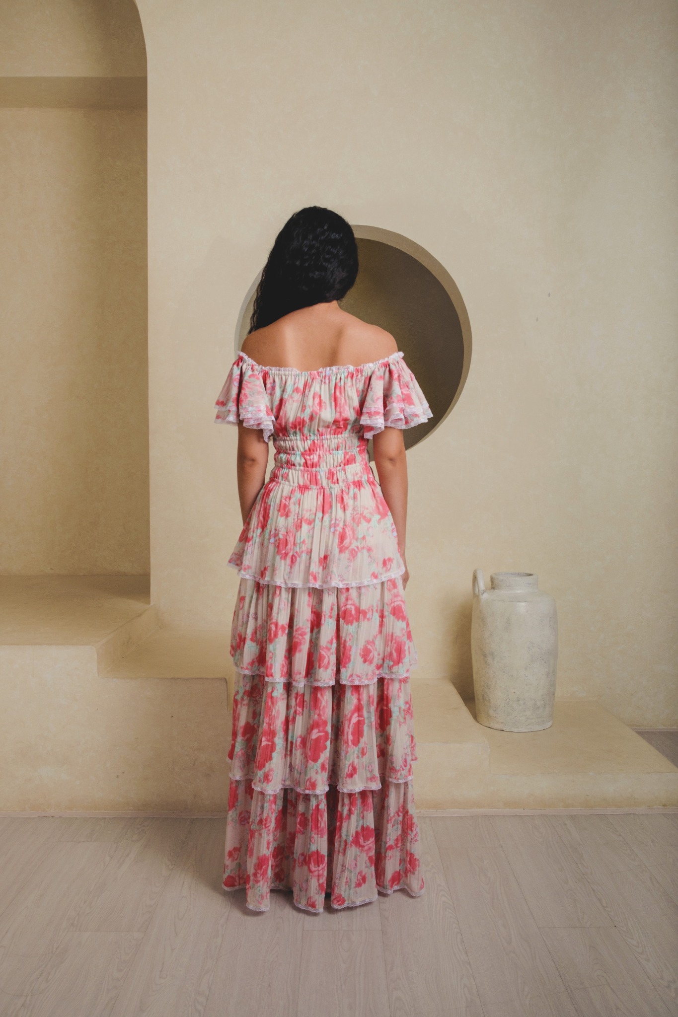 Embrace Dress in Cream Floral