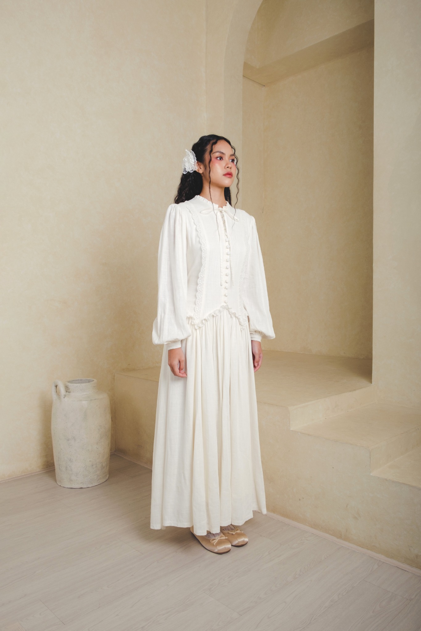 Serenity Dress in Broken White