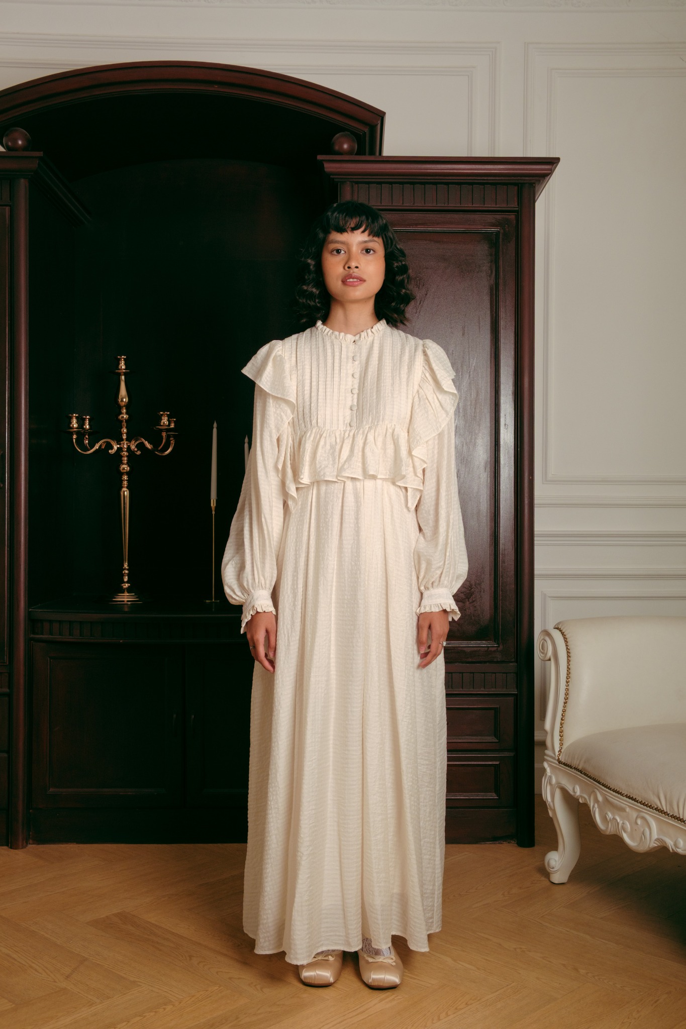 Camille Dress in Beige