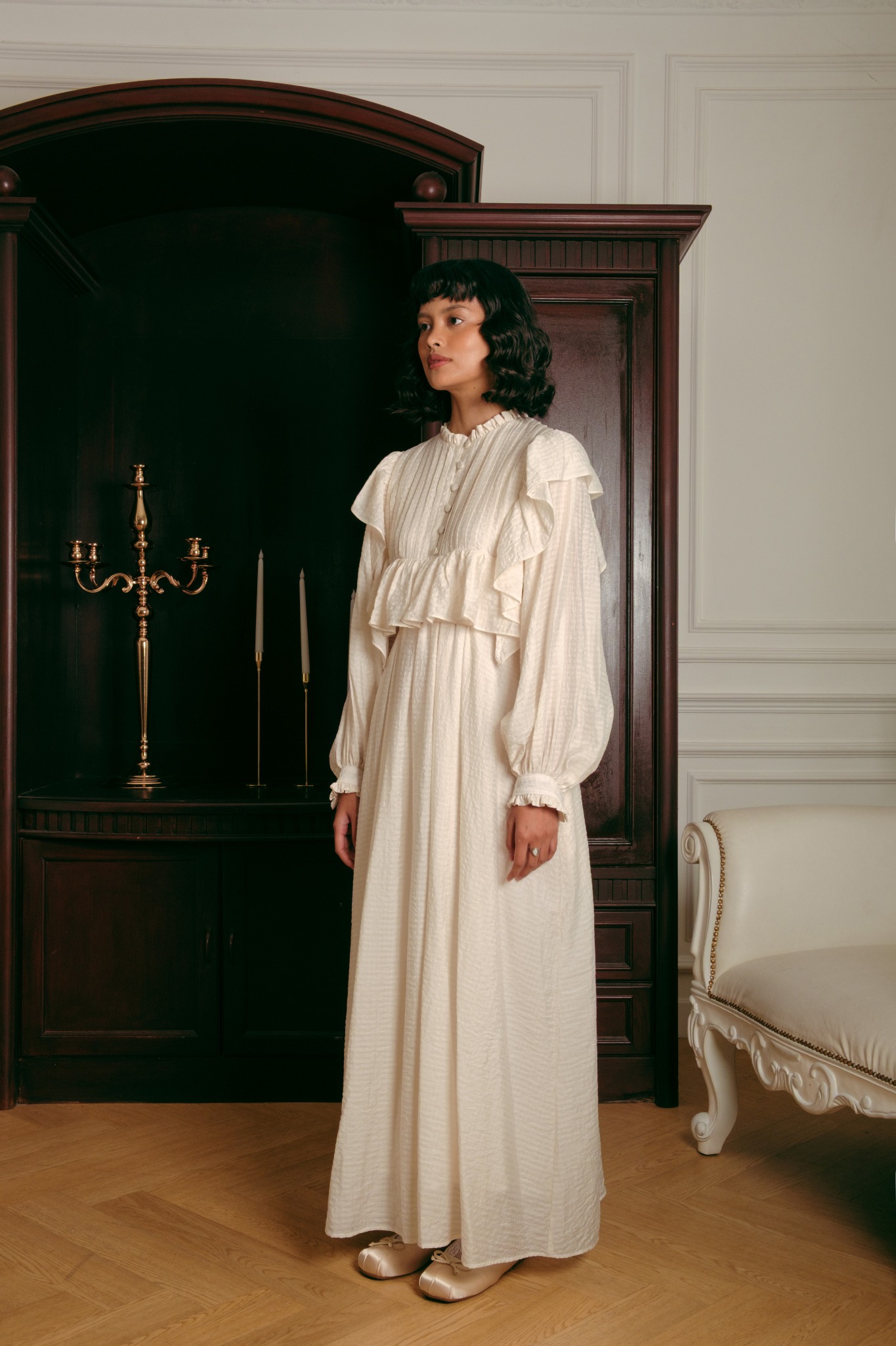 Camille Dress in Beige