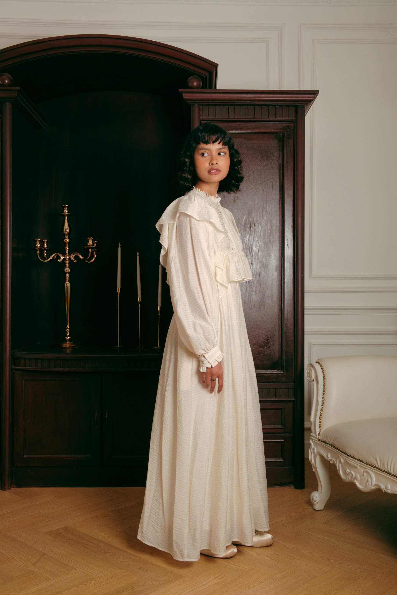 Camille Dress in Beige