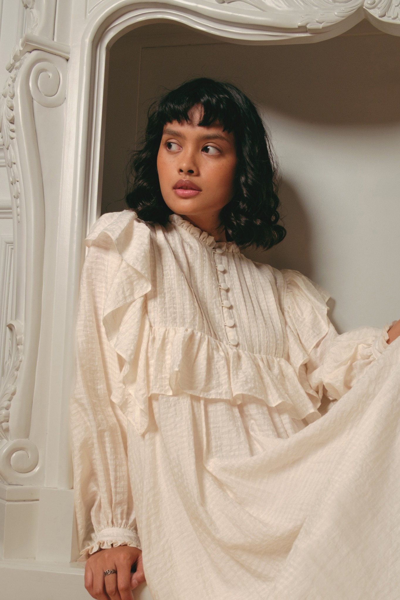 Camille Dress in Beige