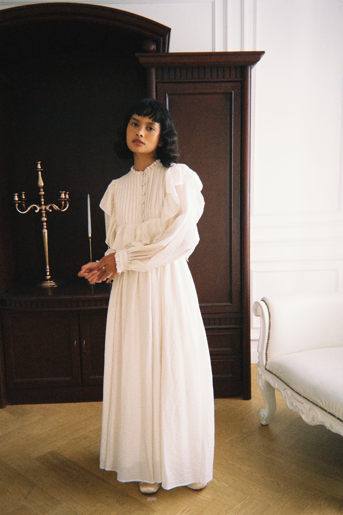 Camille Dress in Beige