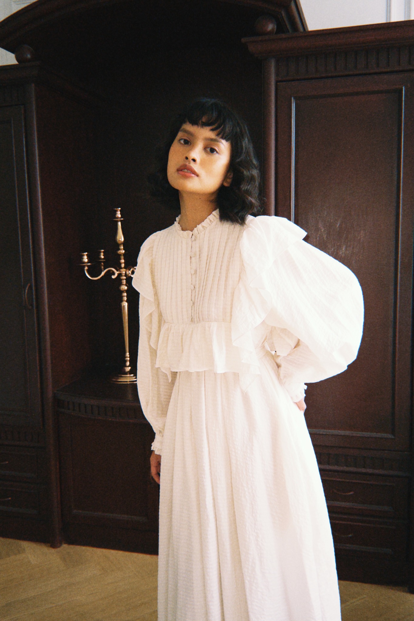 Camille Dress in Beige