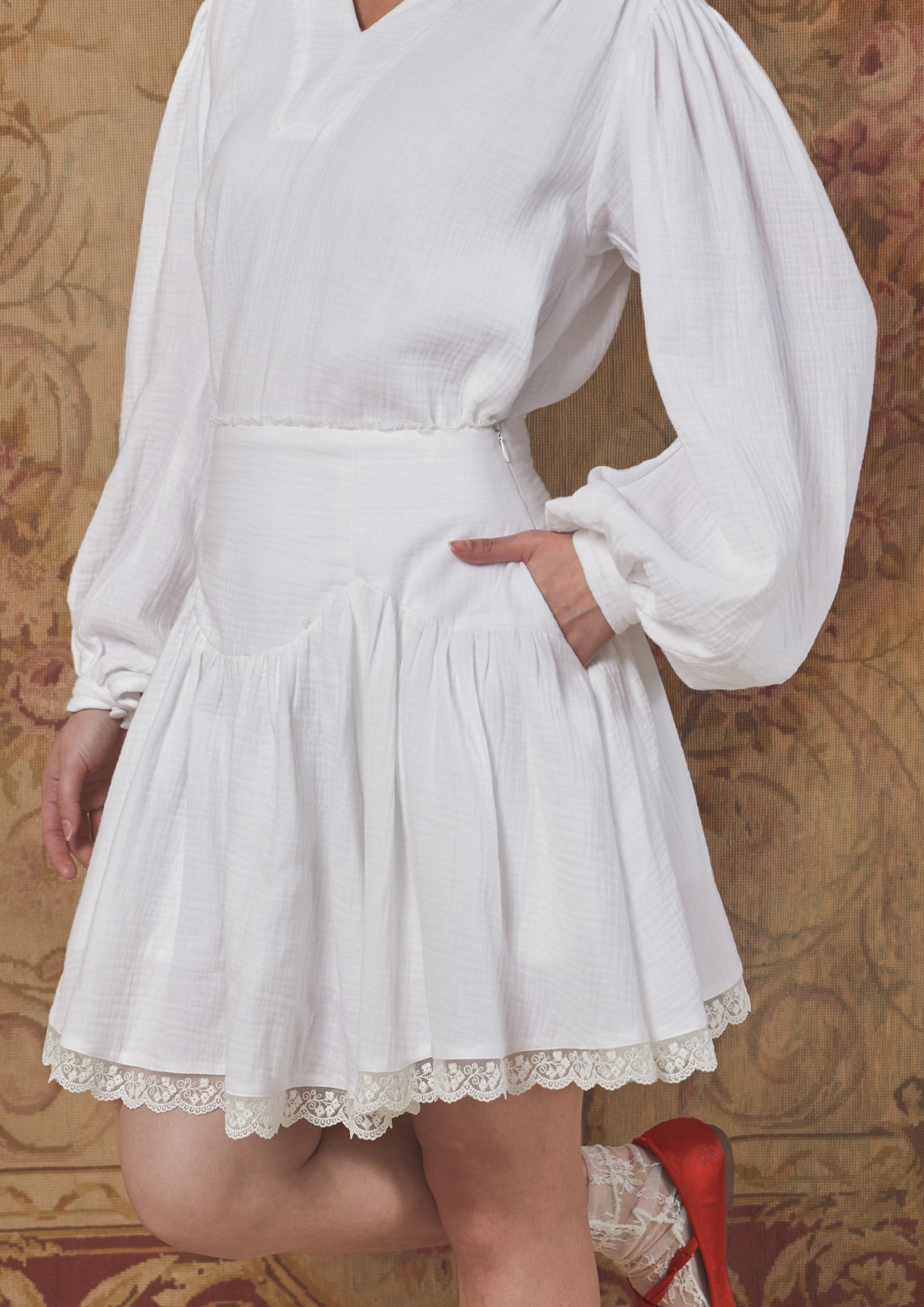 Marceline Short Skirt in White