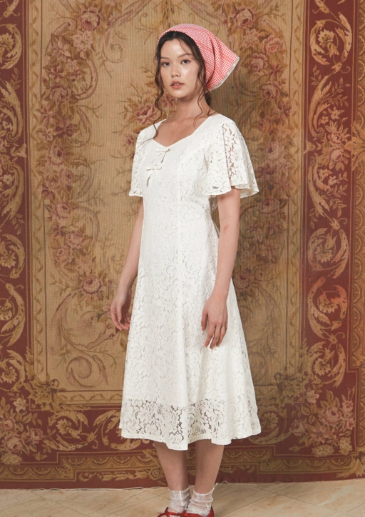 Image of Love Dress in White Lace