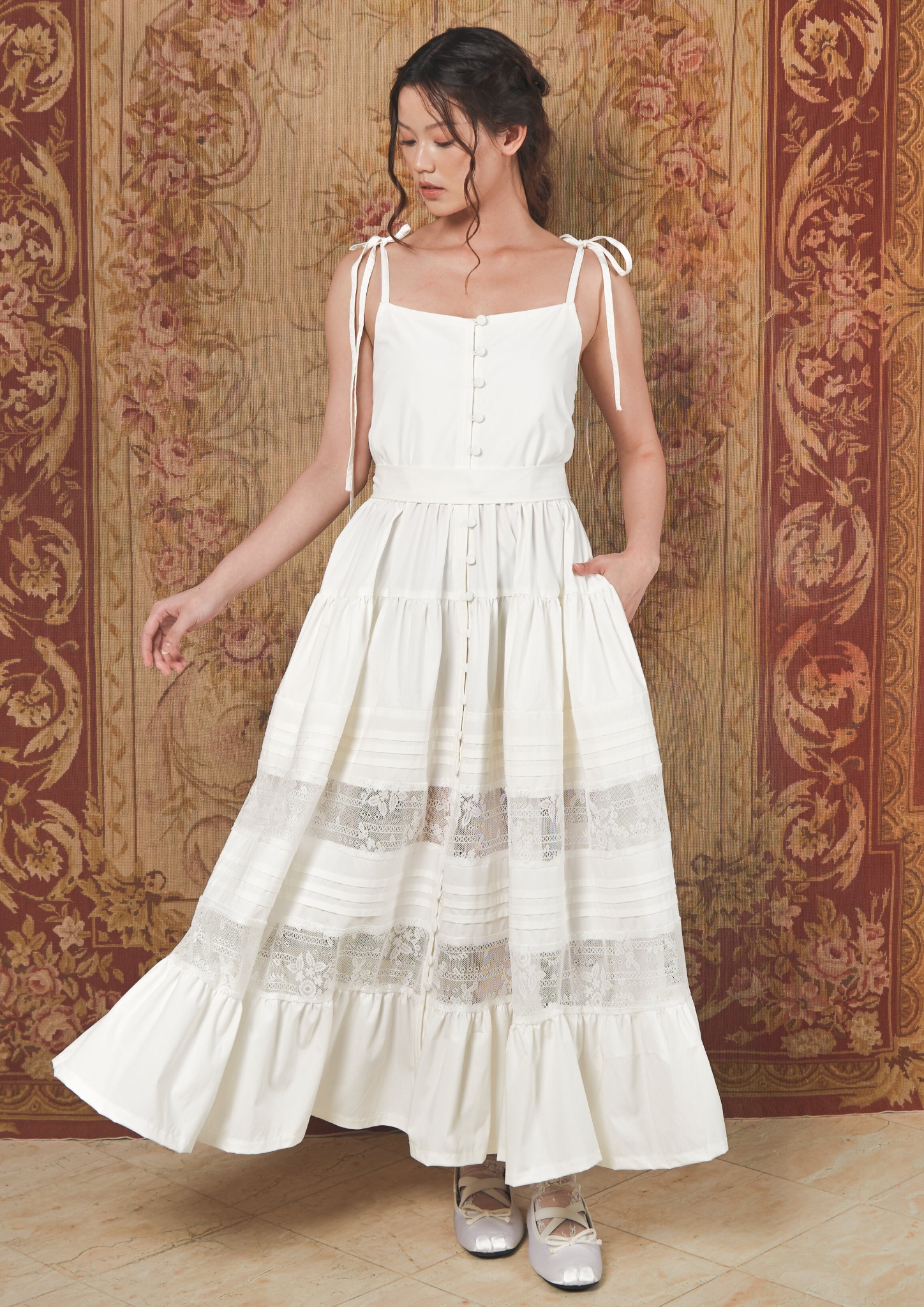 Seraphine Dress in Broken White
