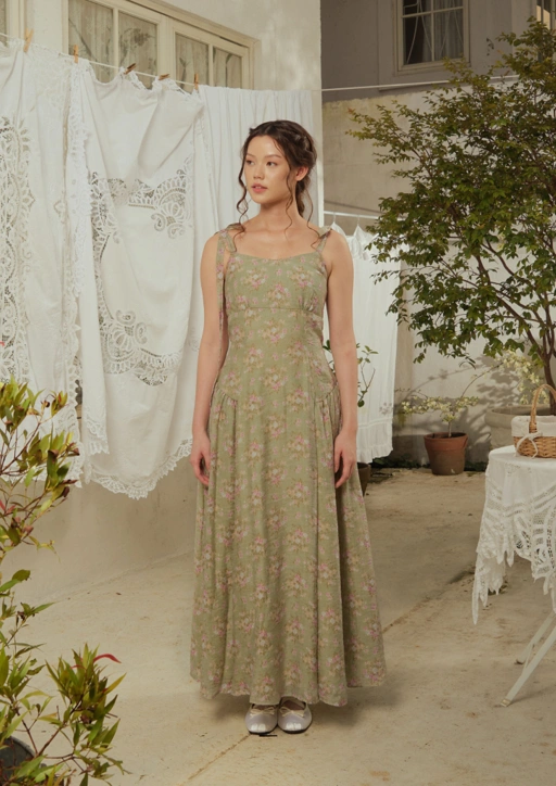 Image of Selene Dress in Sage Floral