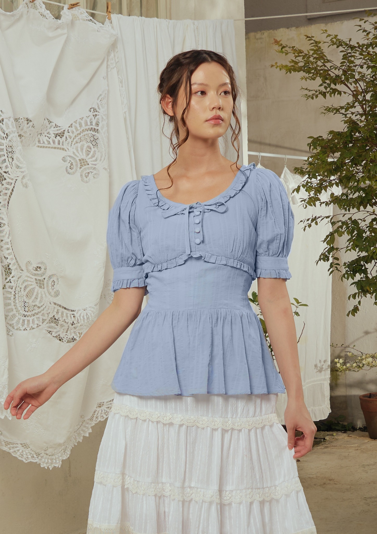 Lenore Blouse in Sky Blue