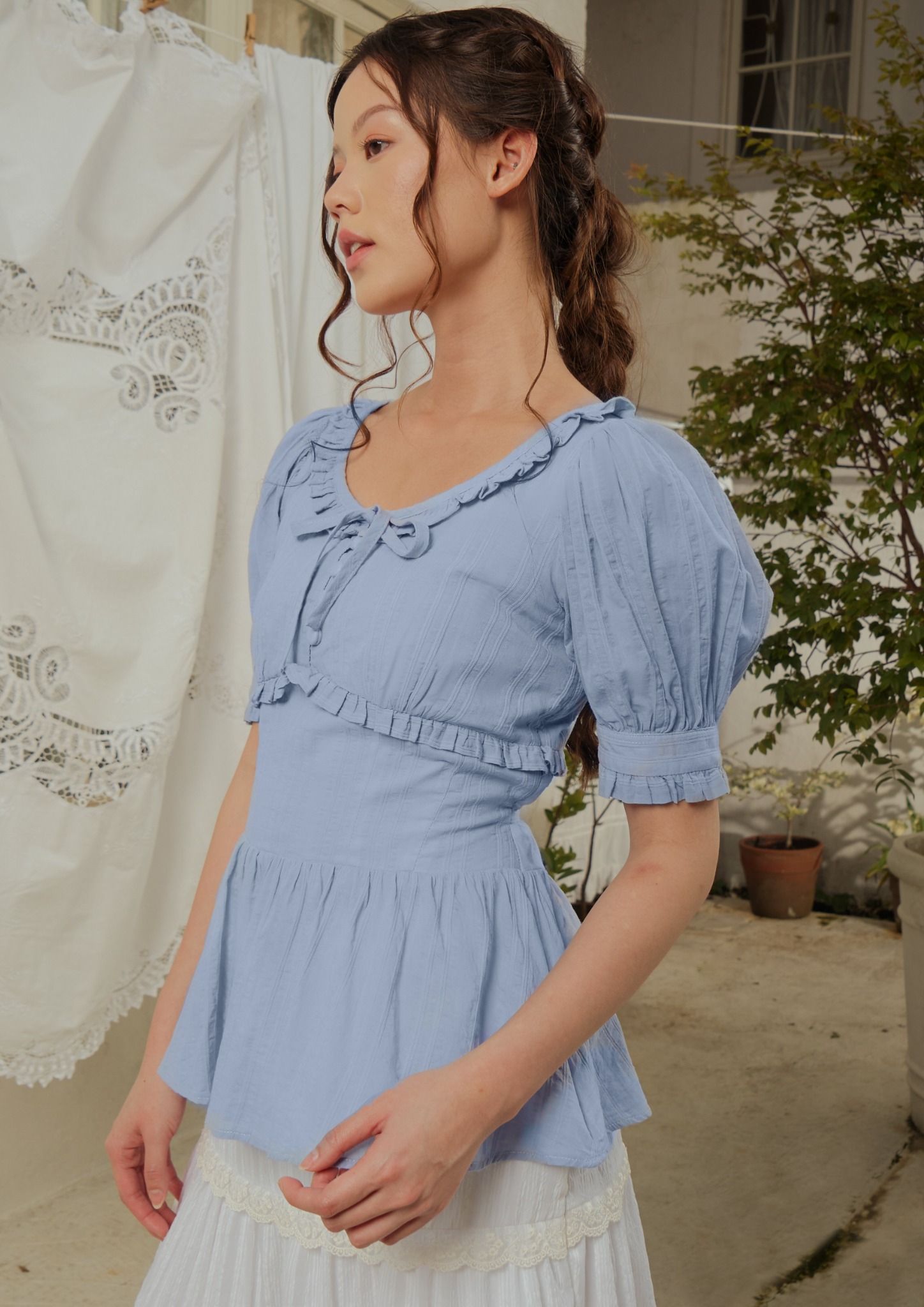 Lenore Blouse in Sky Blue