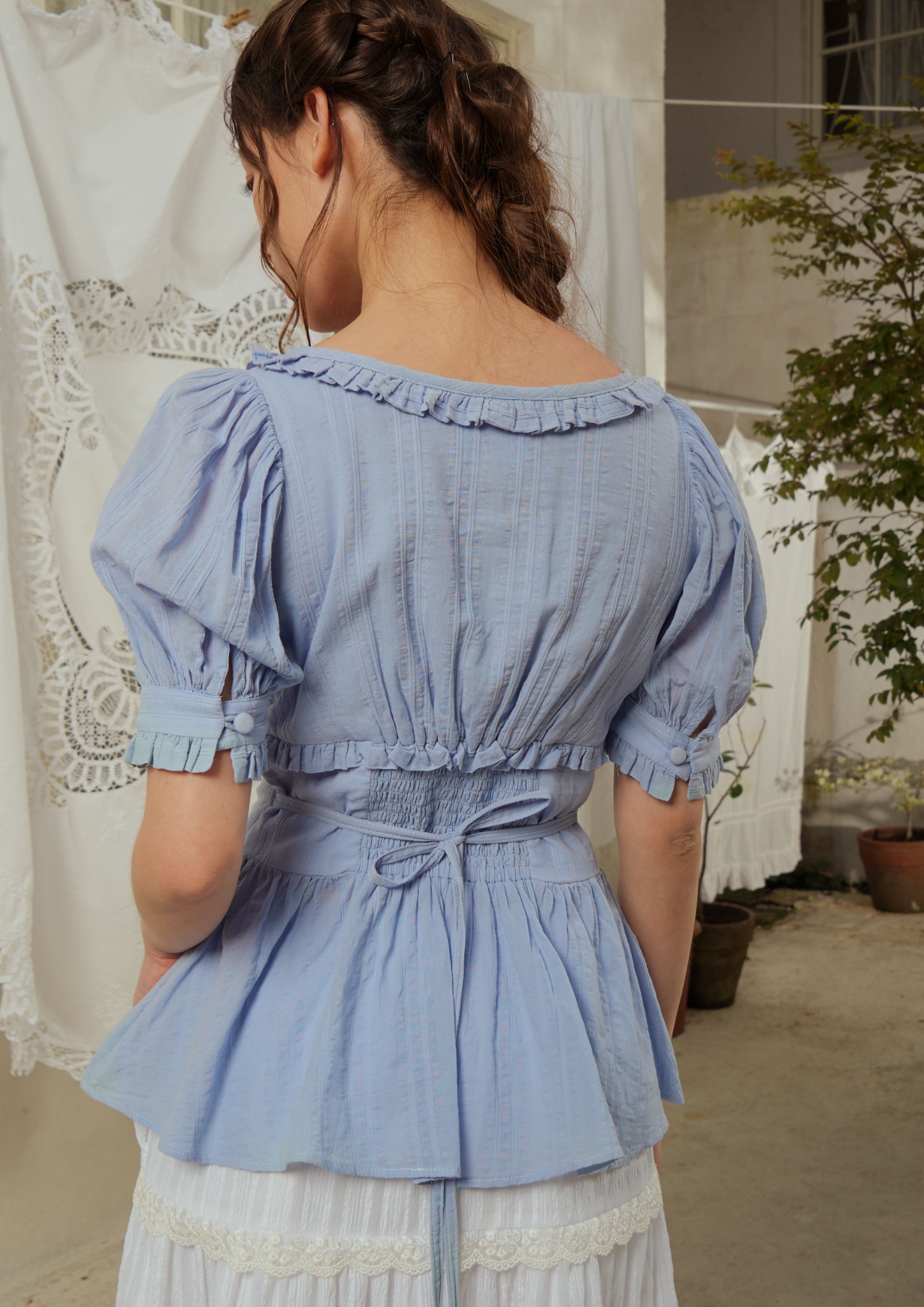 Lenore Blouse in Sky Blue