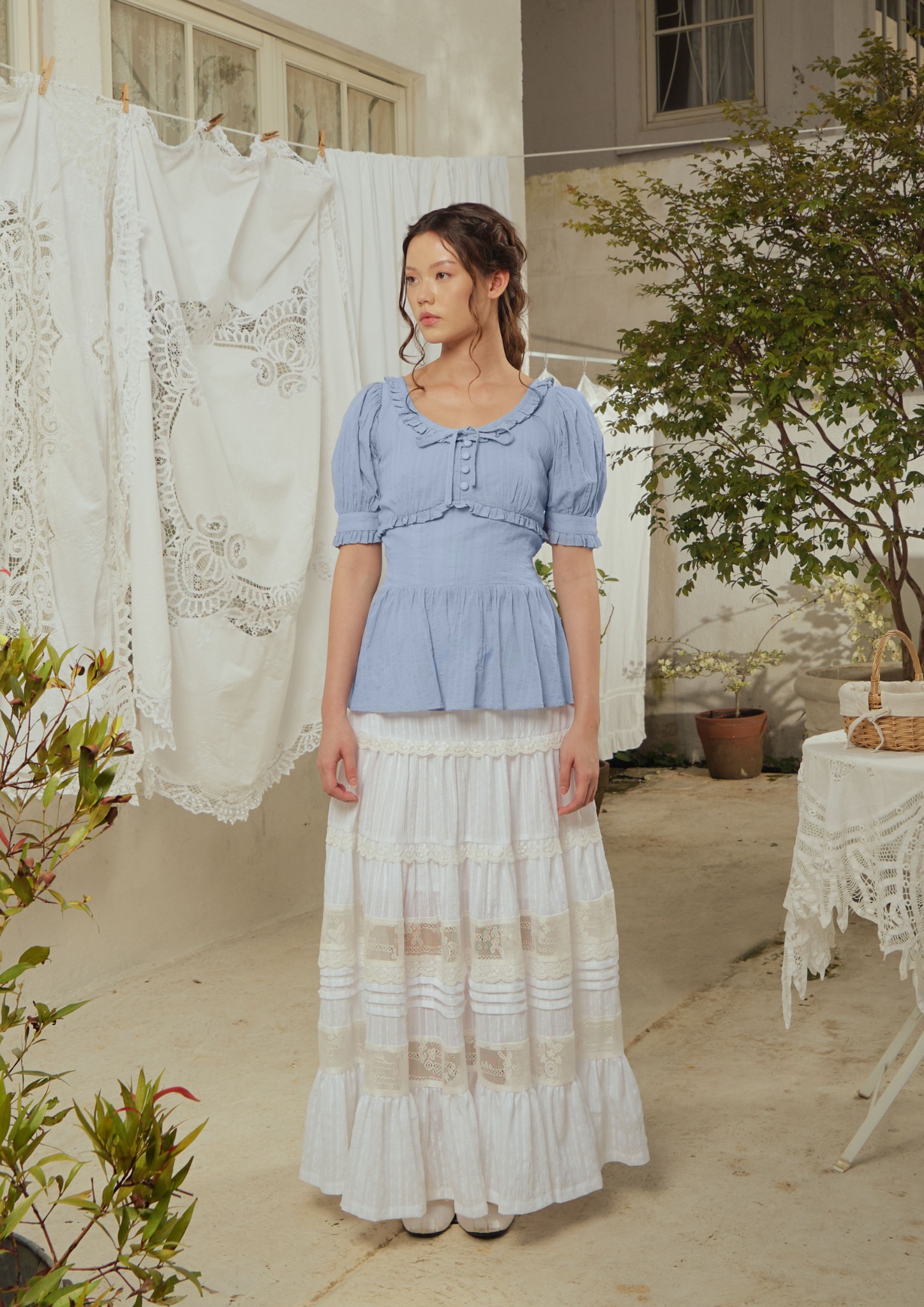 Lenore Blouse in Sky Blue