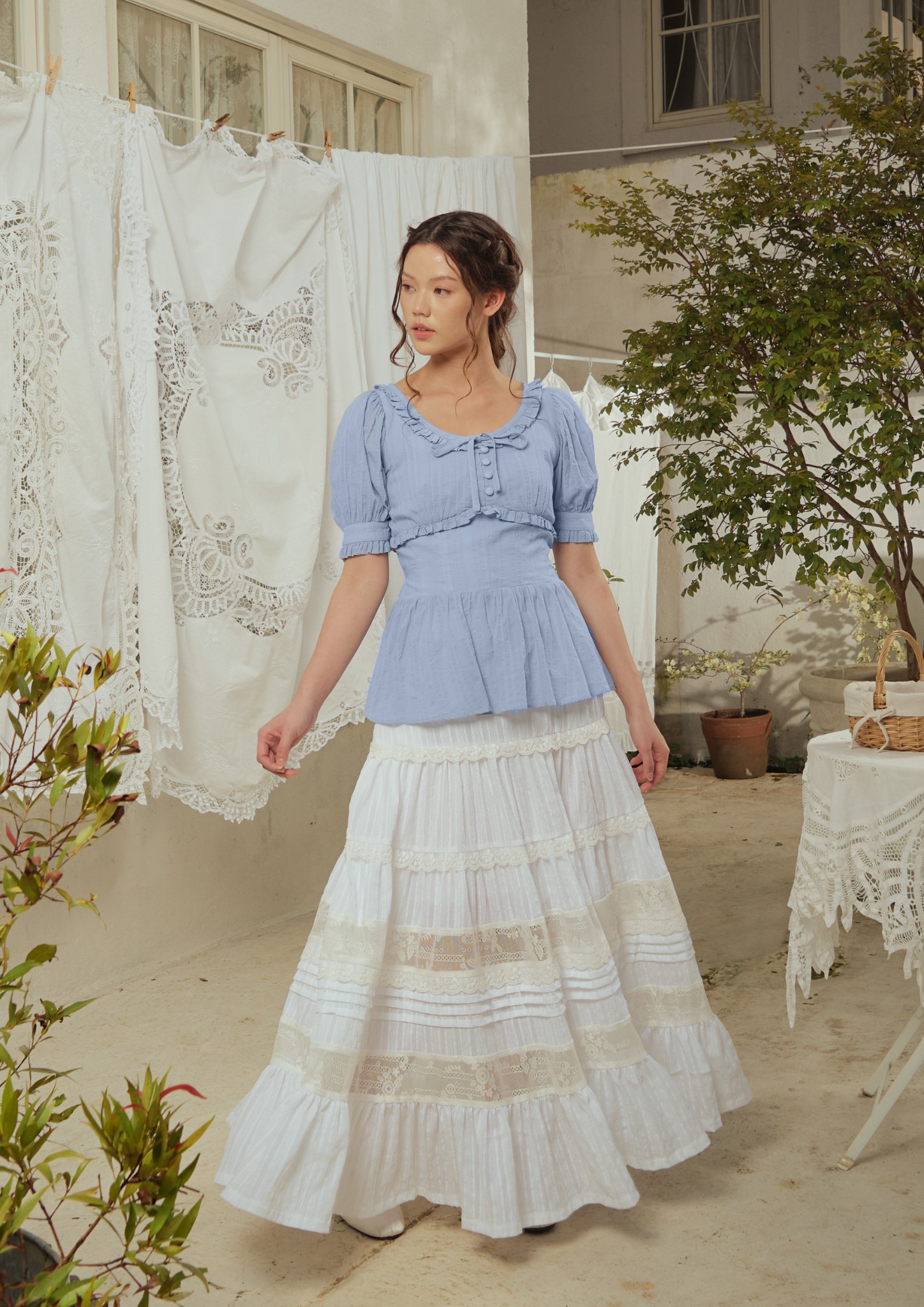 Lenore Blouse in Sky Blue