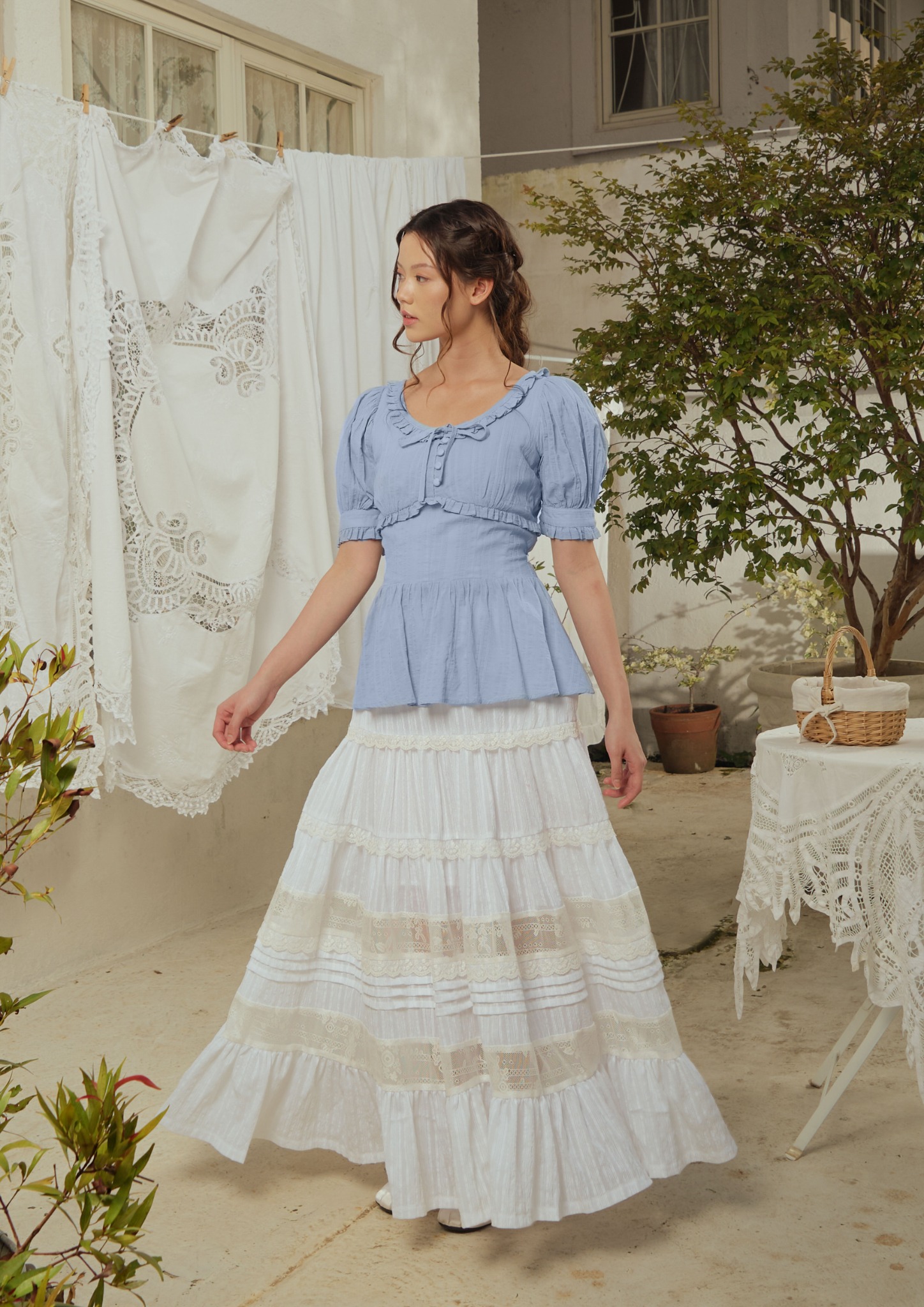 Lenore Blouse in Sky Blue