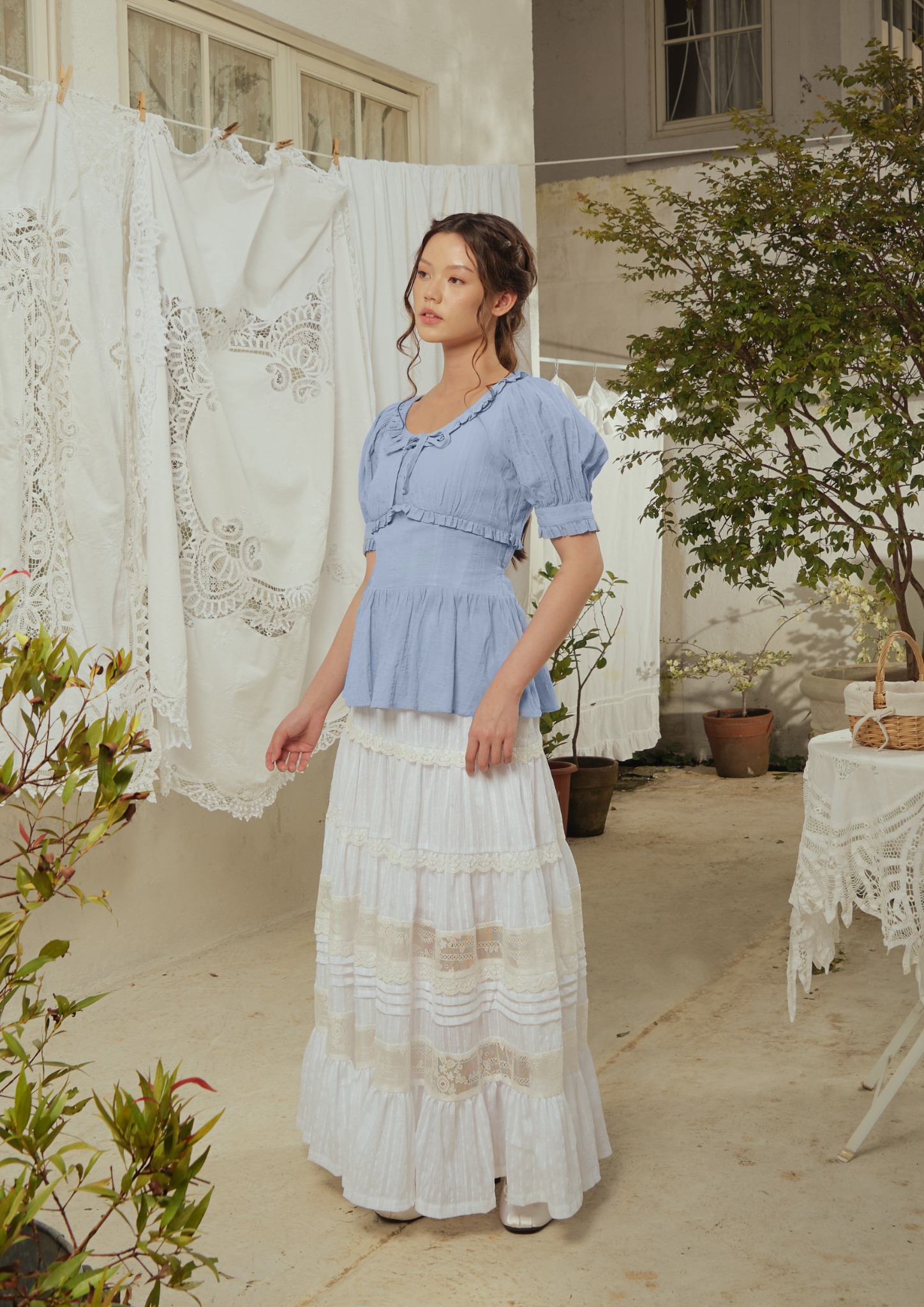 Lenore Blouse in Sky Blue