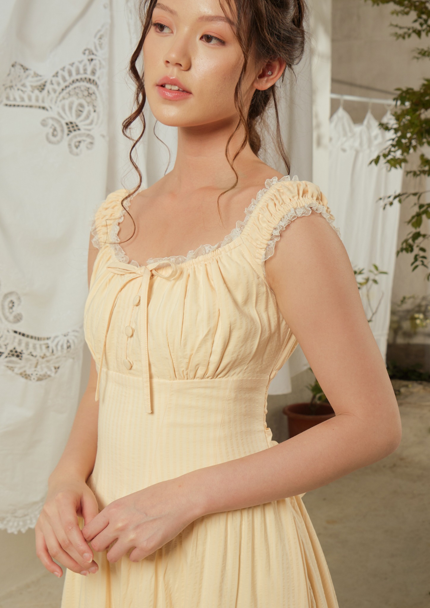 Anastasia Dress in Butter Yellow