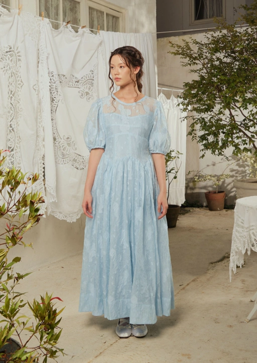 Image of Lucienne Dress in Sky Blue