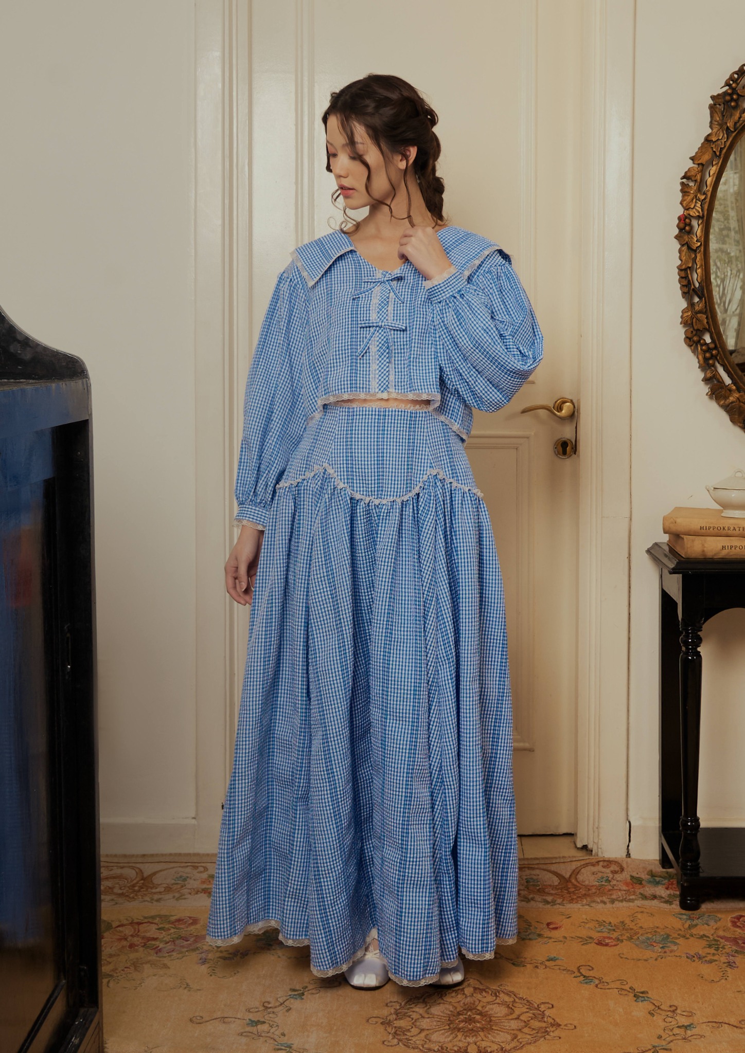 Mai Skirt in Blue Gingham