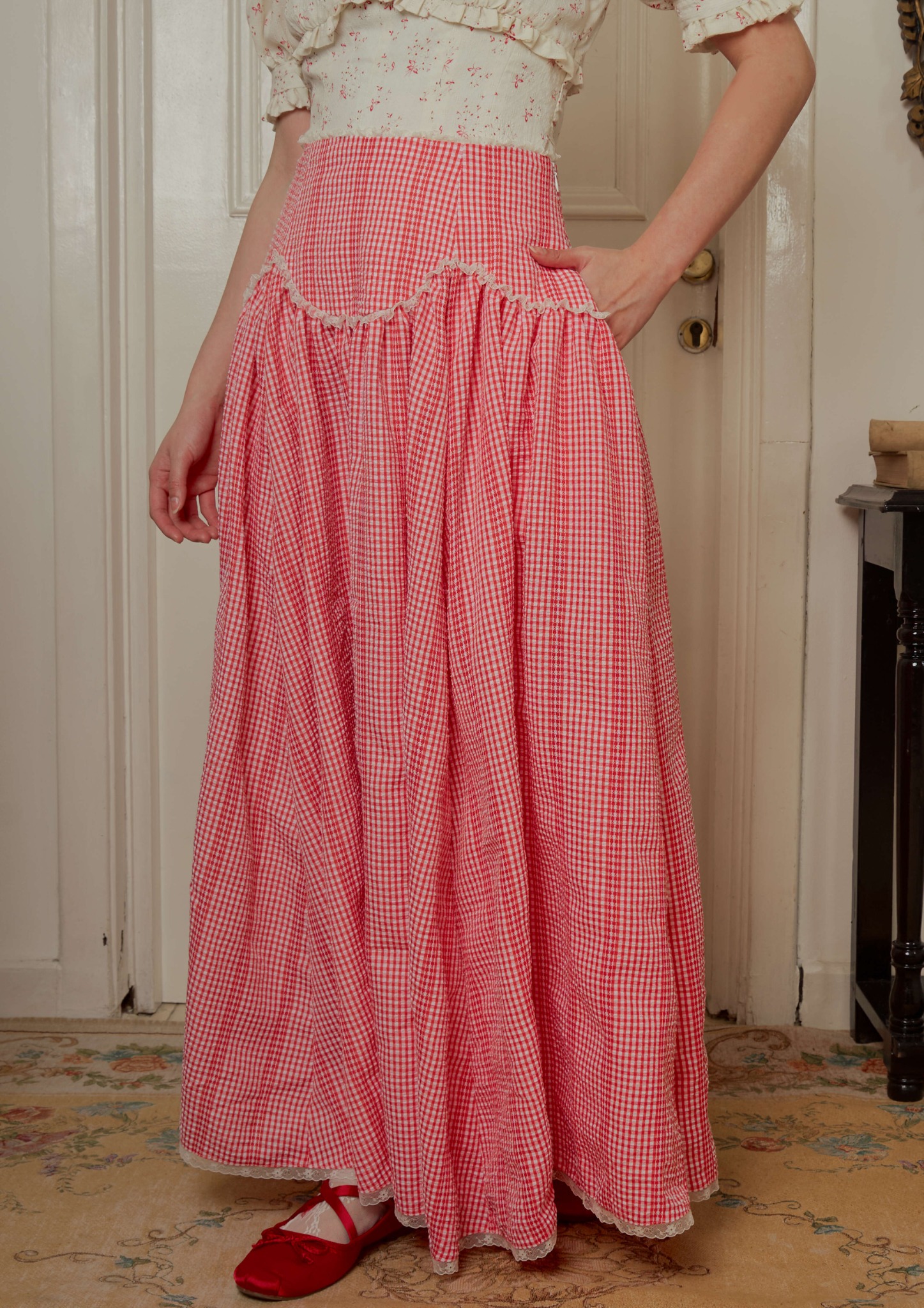Mai Skirt in Red Gingham