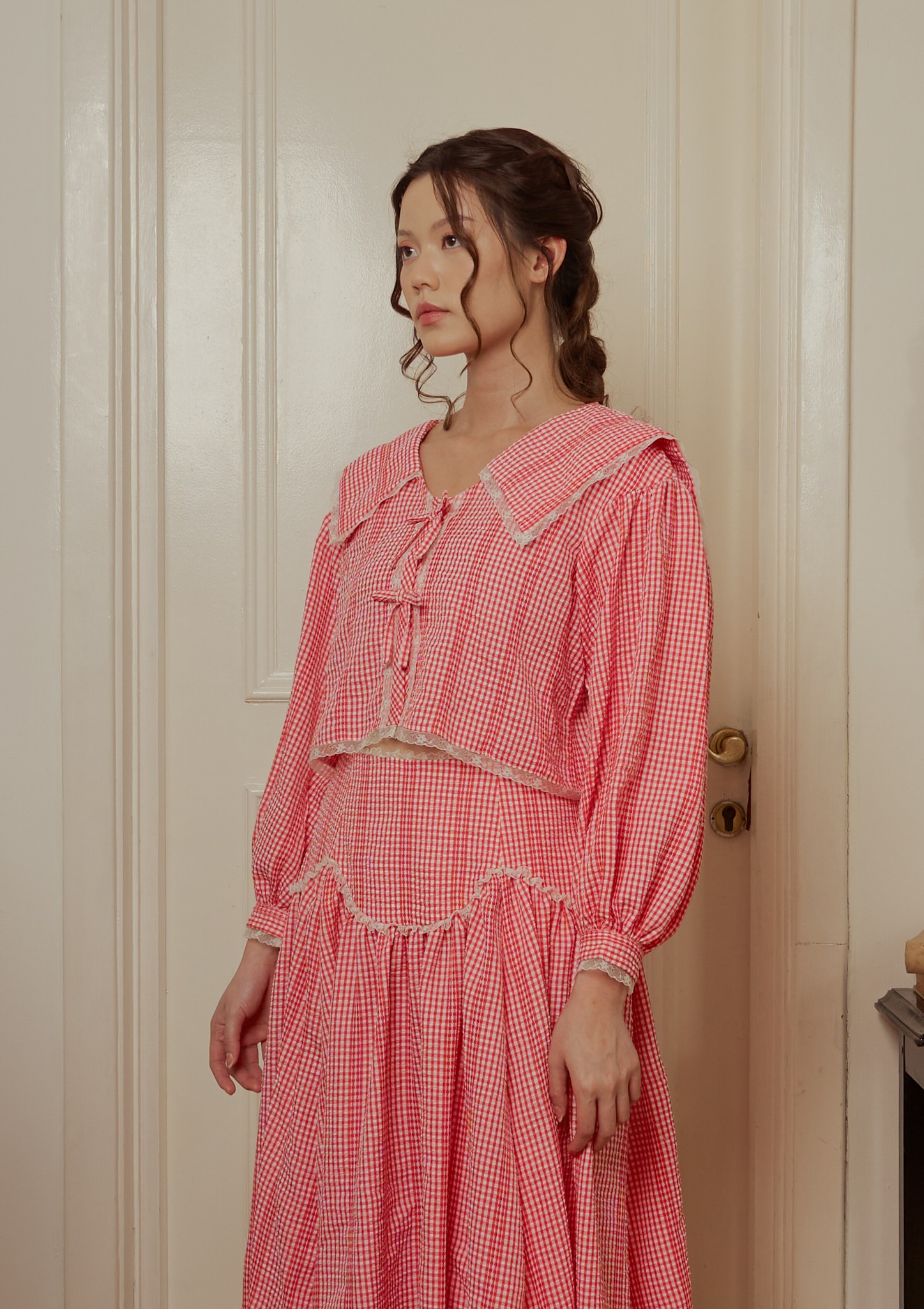 Allegra Blouse in Red Gingham