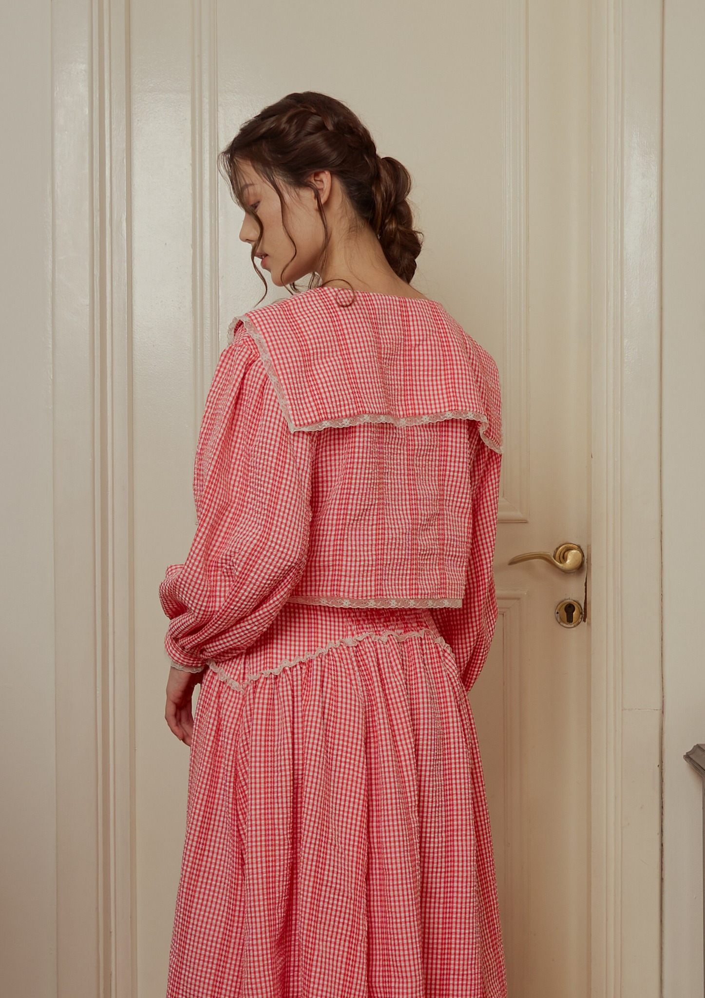 Allegra Blouse in Red Gingham