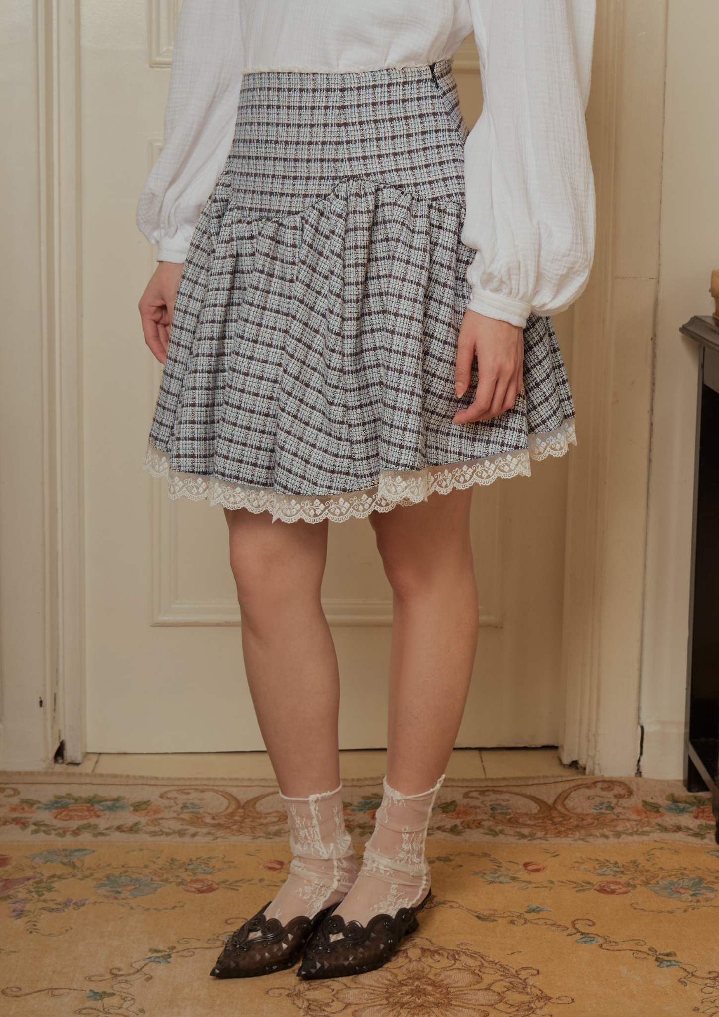 Marceline Short Skirt in Checks