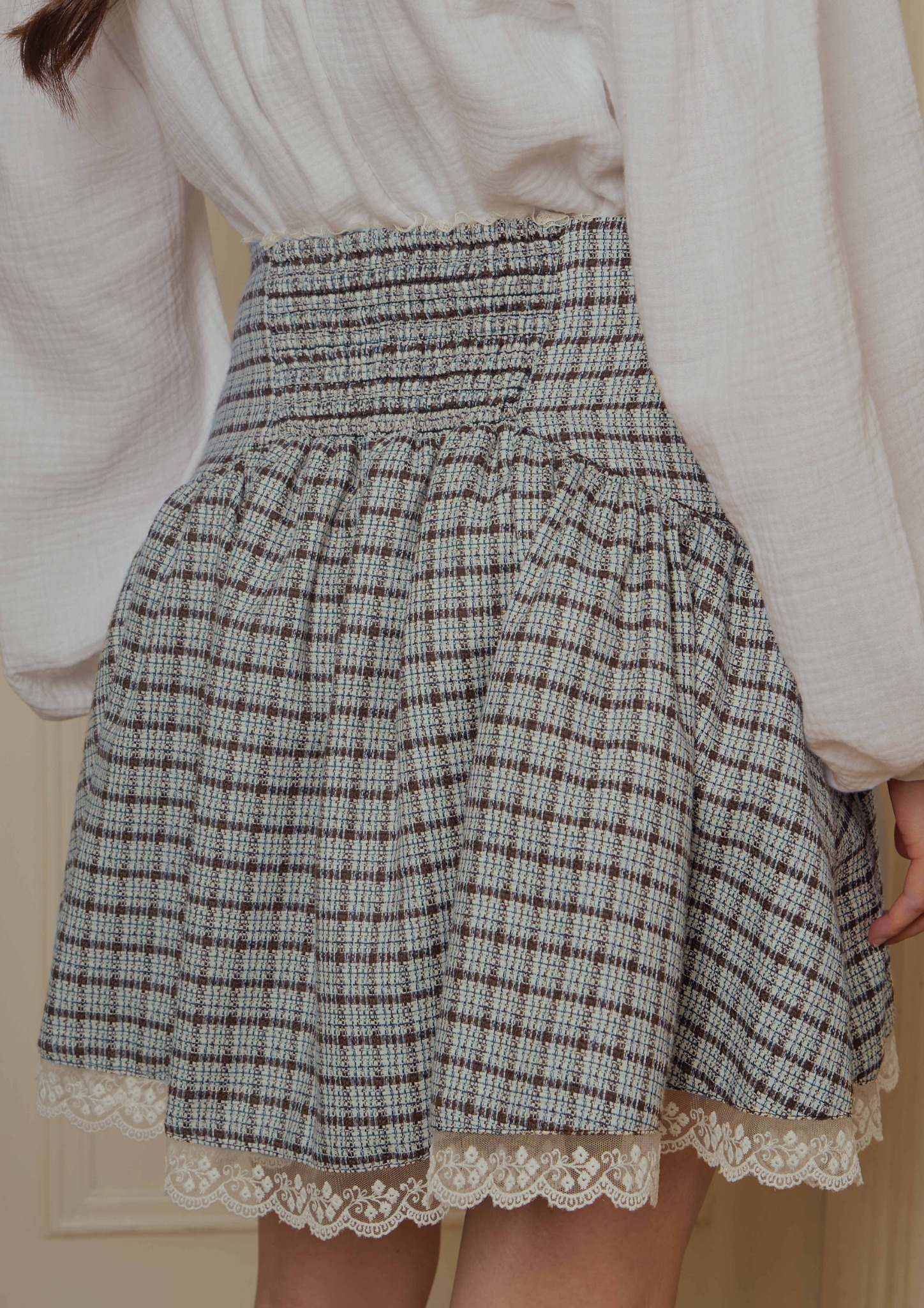 Marceline Short Skirt in Checks
