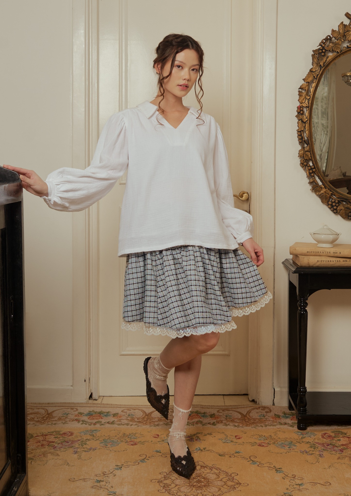 Marceline Short Skirt in Checks