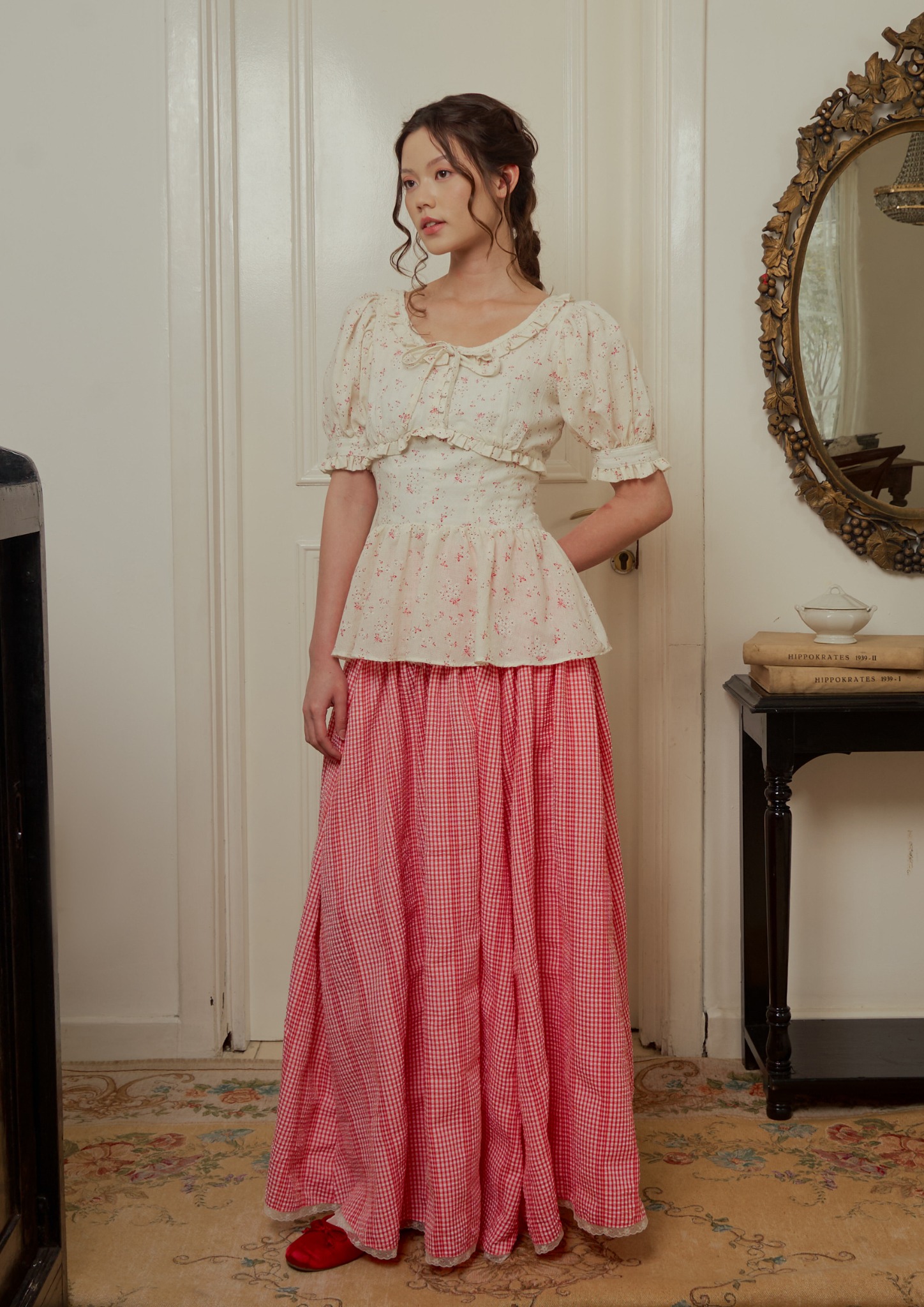 Lenore Blouse in Cream Floral
