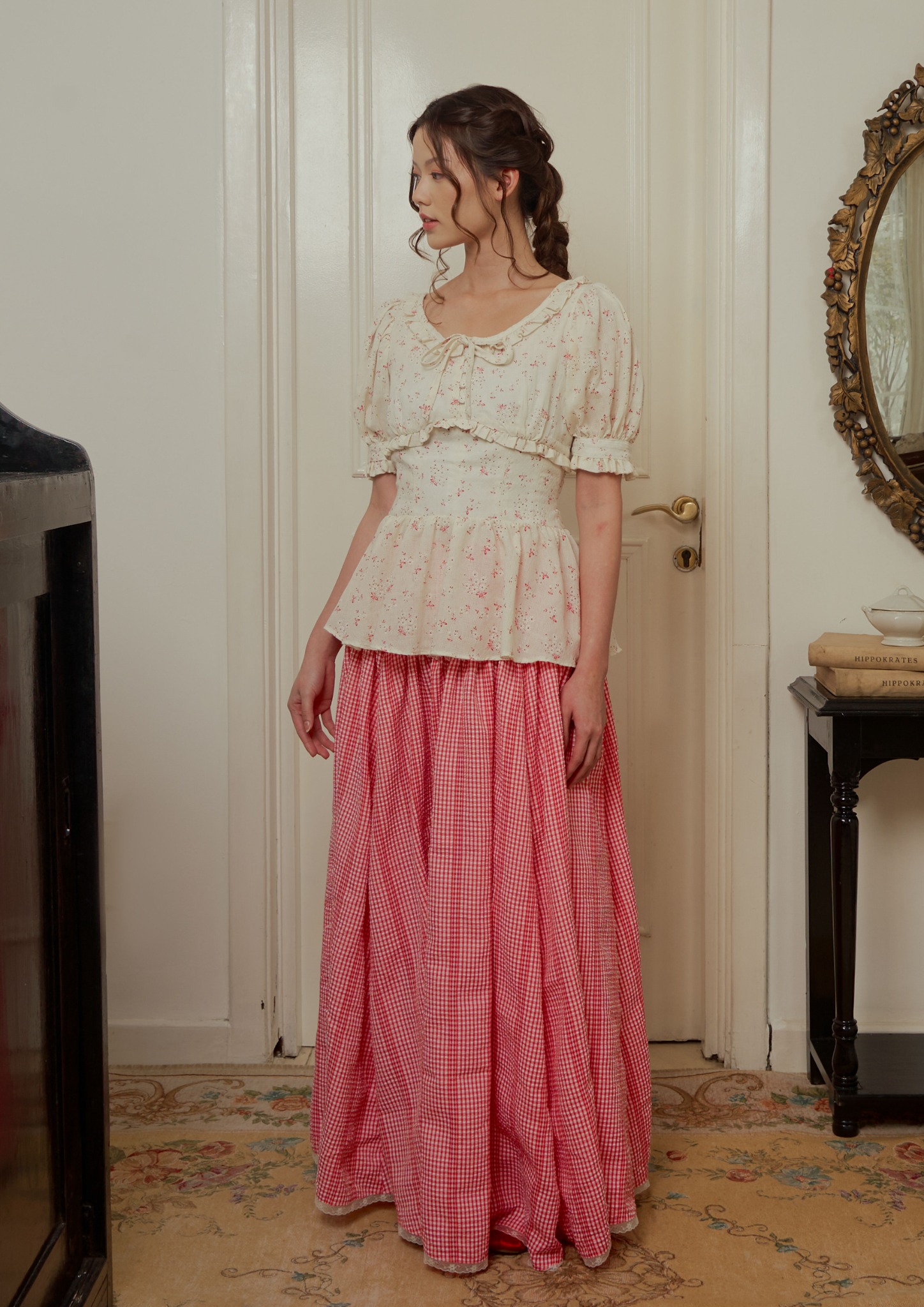 Lenore Blouse in Cream Floral