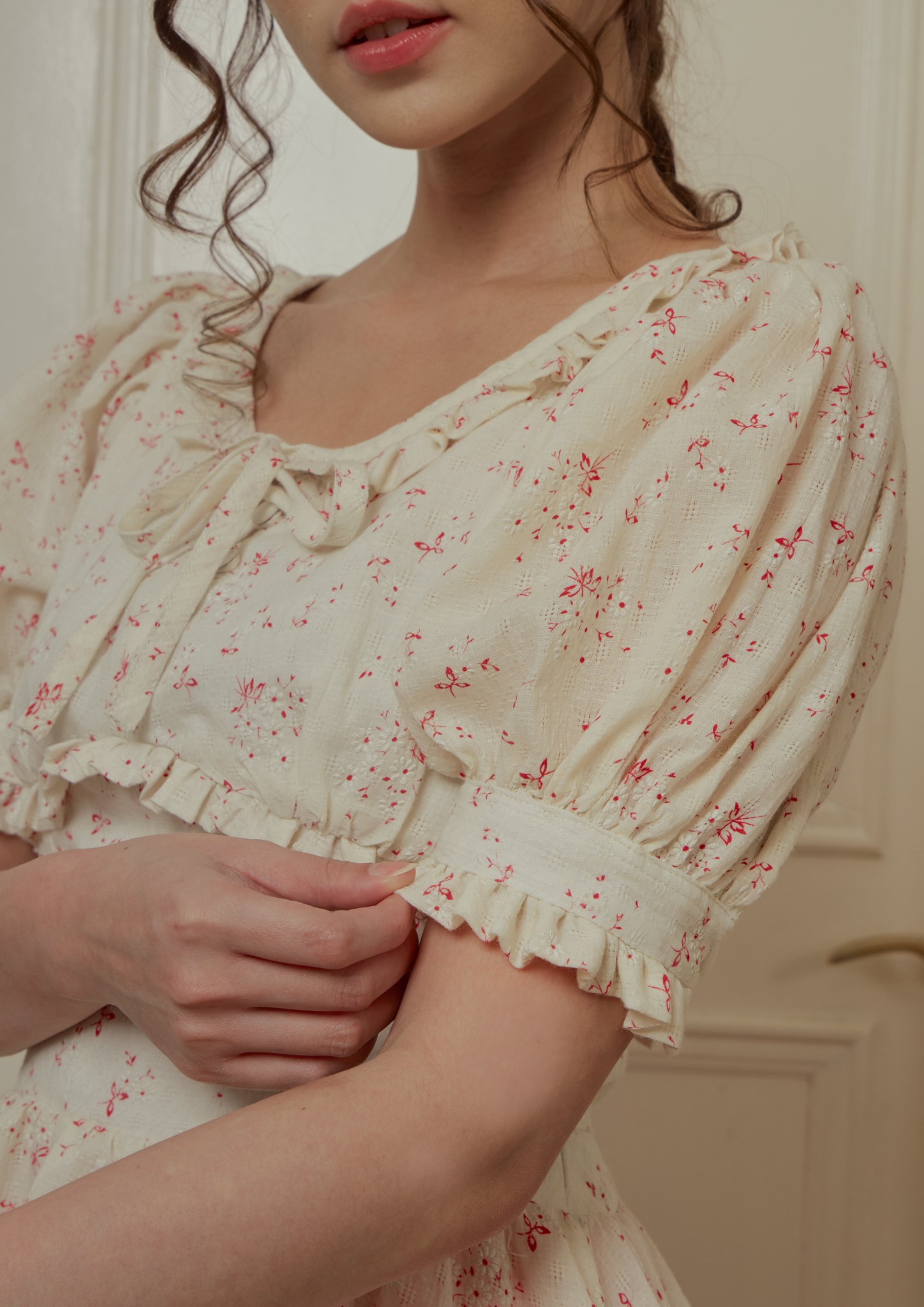 Lenore Blouse in Cream Floral