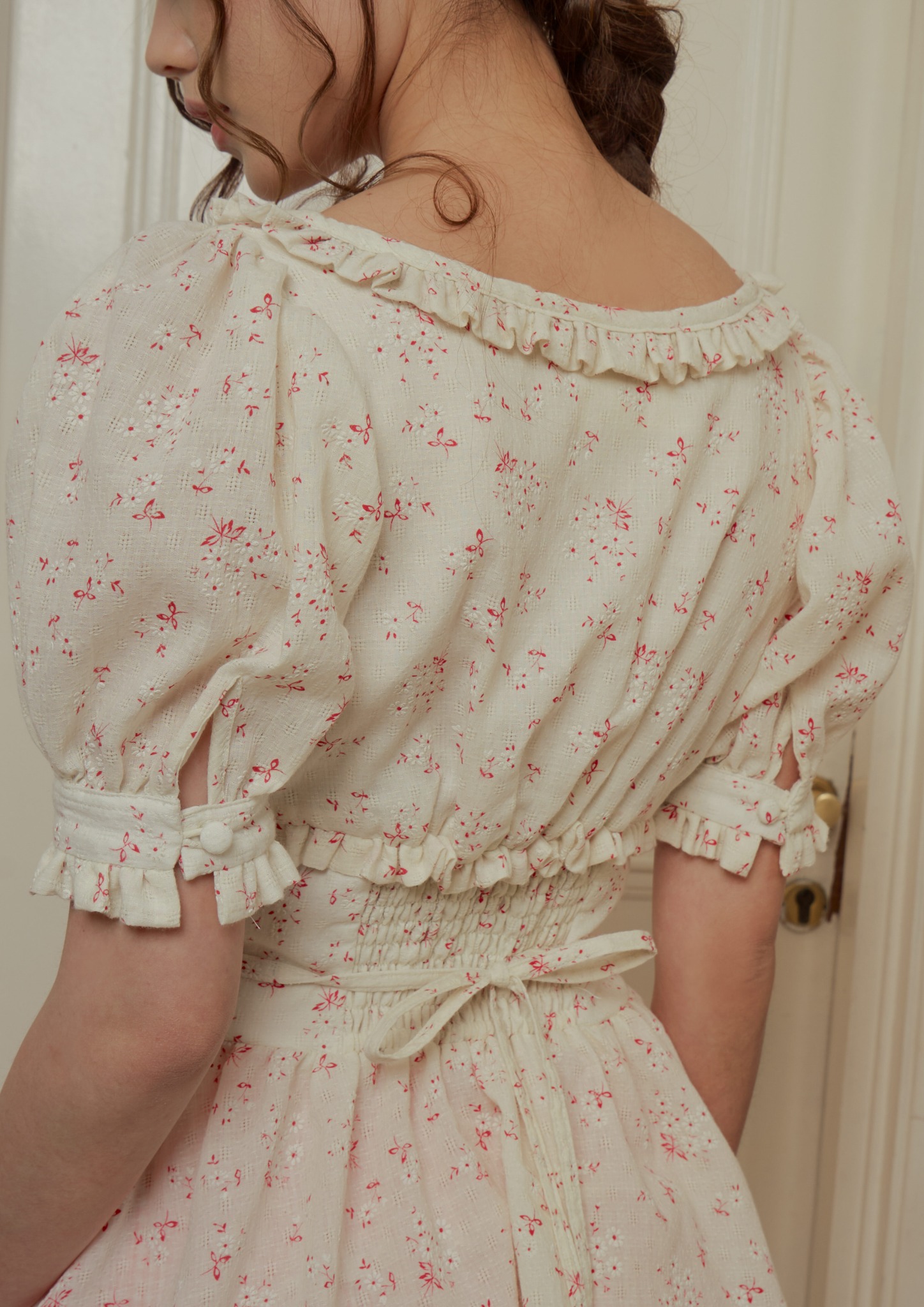Lenore Blouse in Cream Floral