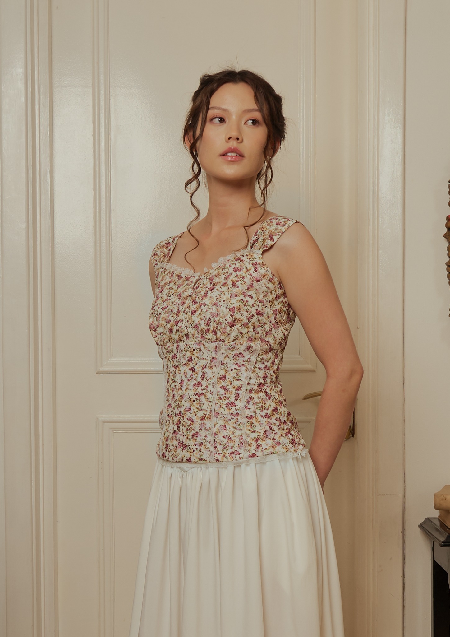 Isadora Blouse in Cream Floral
