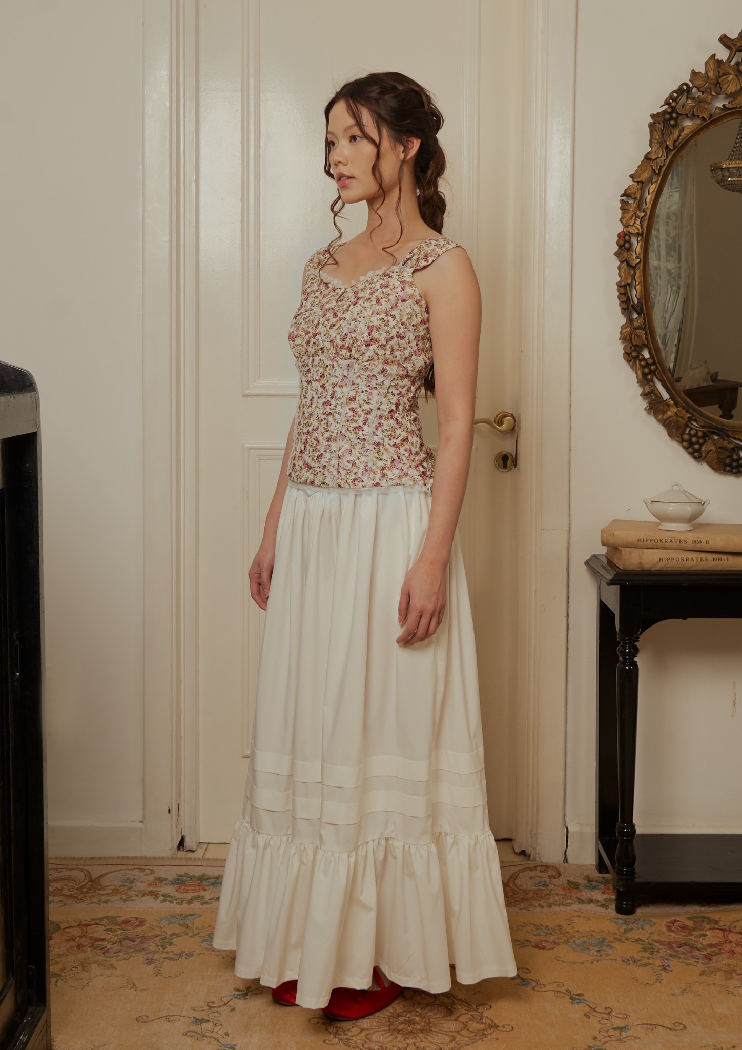 Isadora Blouse in Cream Floral