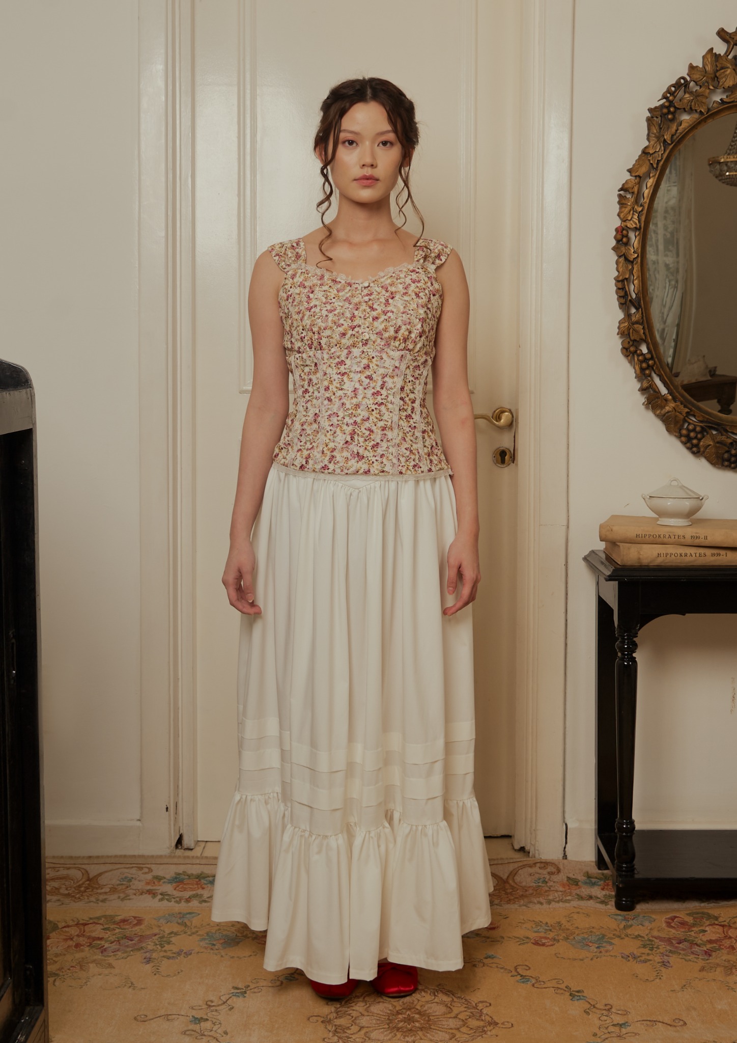 Isadora Blouse in Cream Floral