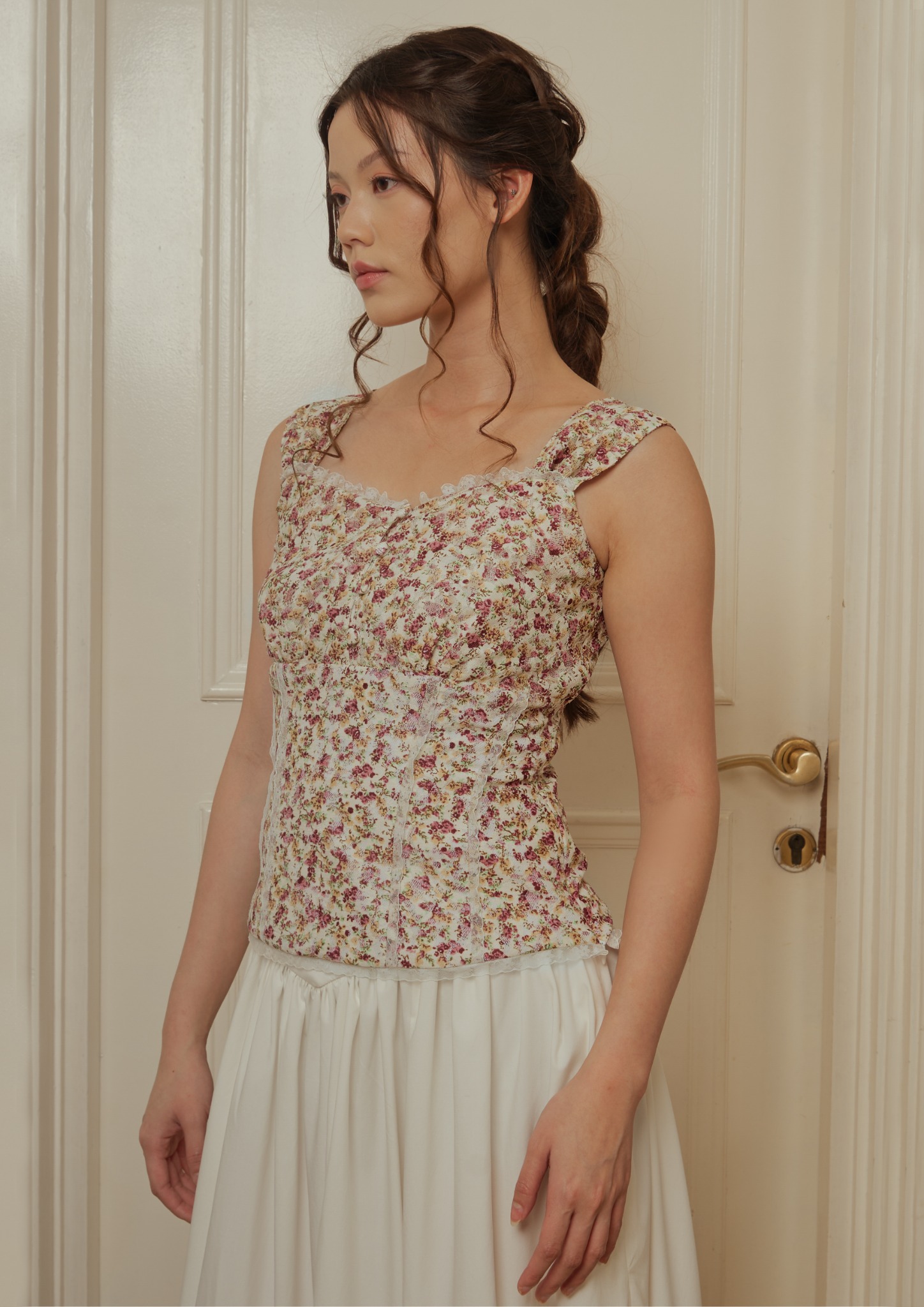 Isadora Blouse in Cream Floral