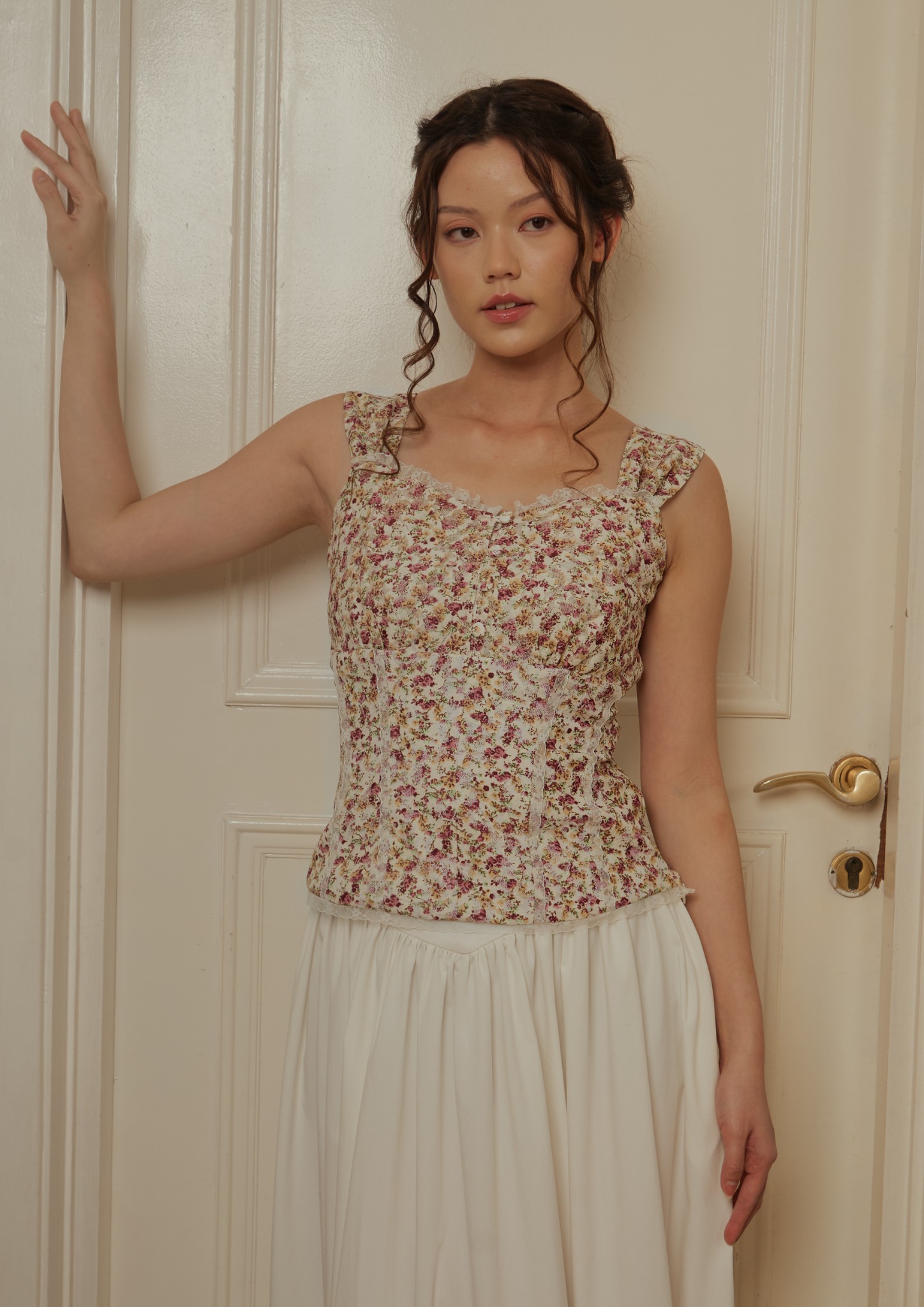 Isadora Blouse in Cream Floral