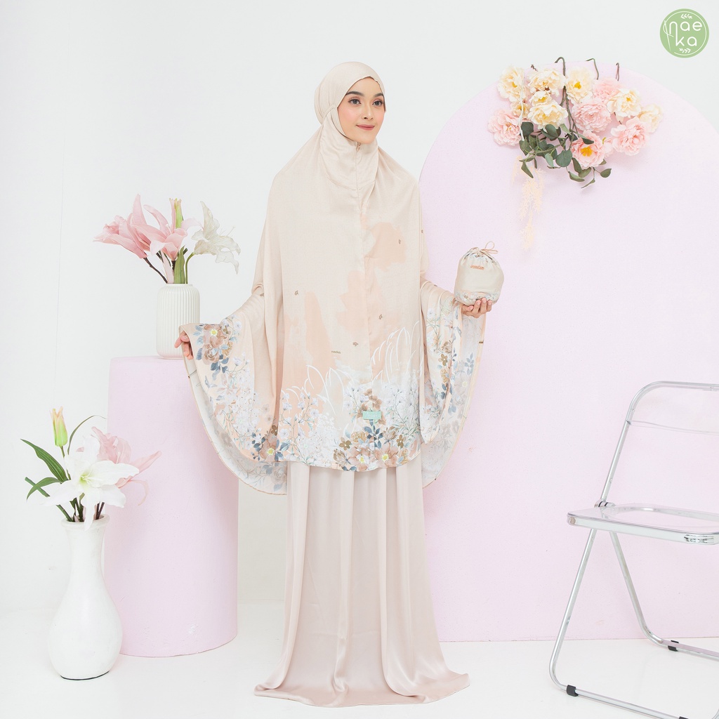 Naeka Mukena Alana 2in1 Silk Premium Printing Box Travel Friendly