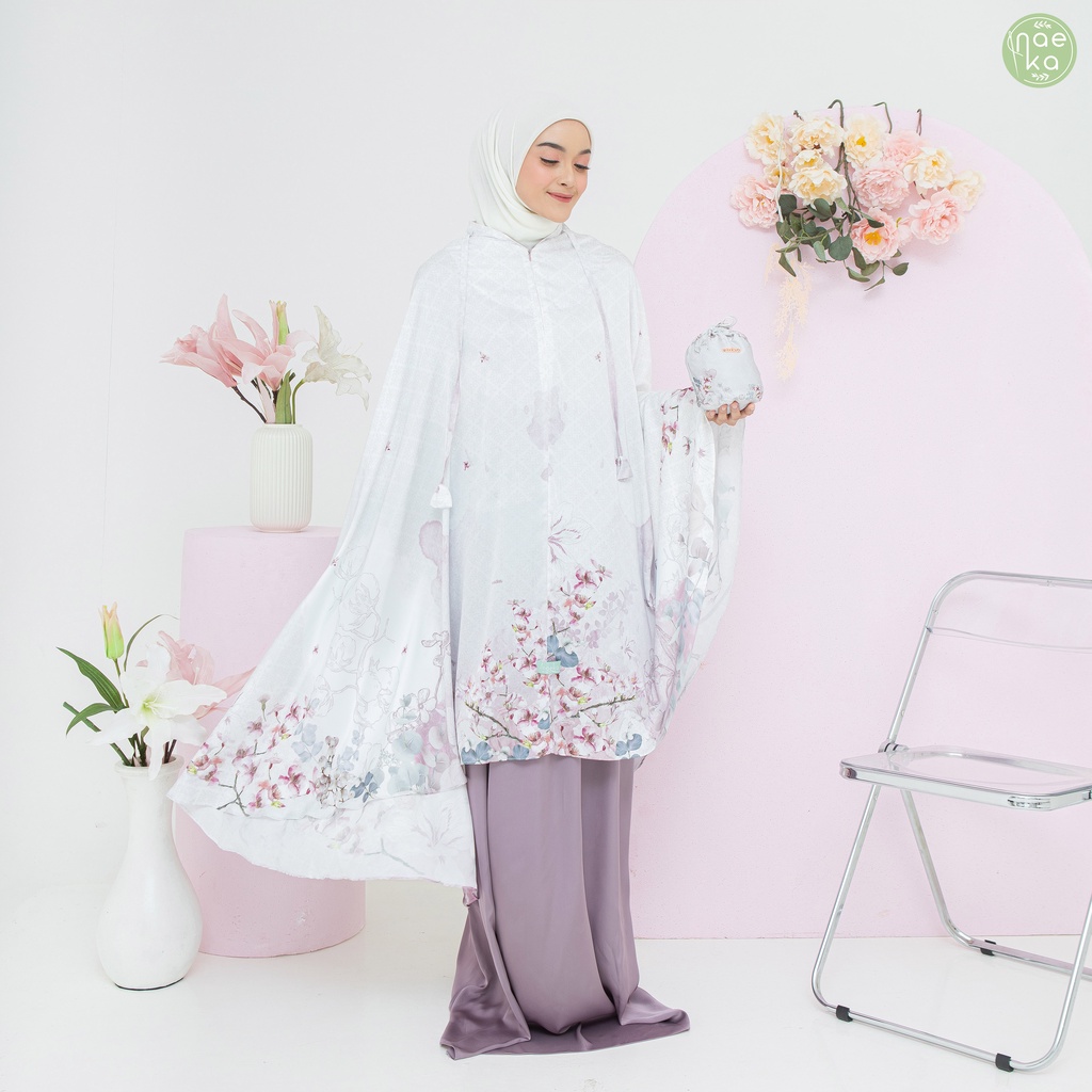 Naeka Mukena Alana 2in1 Silk Premium Printing Box Travel Friendly
