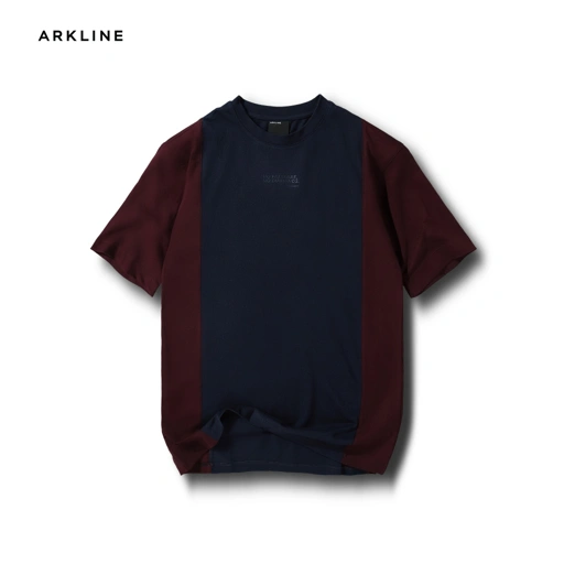 Image of Colorblocked "DIAMONDS" Maroon - Navy T-shirt