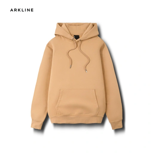 Image of Solid Basic Pullover Hoodie Beige