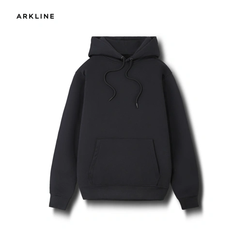 Image of Solid Basic Pullover Hoodie Dark Grey