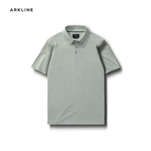 Image of Arkline Hybrid Button Down Collar Polo Shirt Jade Green