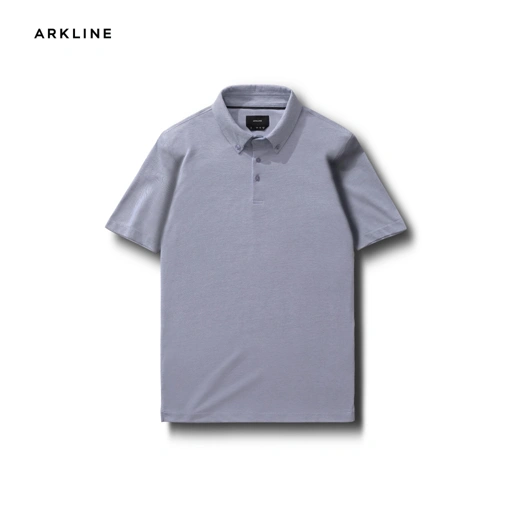 Image of Arkline Hybrid Button Down Collar Polo Shirt Blue Horizon
