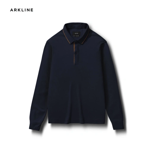Image of Arkline Gentle Polo LS Shirt Deep Navy