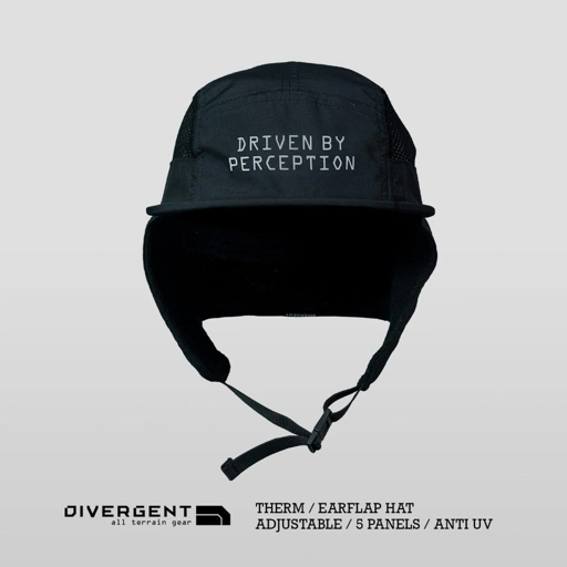 Image of THERM & KELVIN / topi 5 panels / earflap / outdoor / sporty / DIVERGENT / Penutup telinga / Mancing