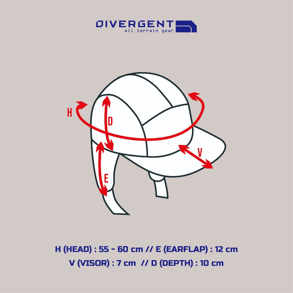 THERM & KELVIN / topi 5 panels / earflap / outdoor / sporty / DIVERGENT / Penutup telinga / Mancing