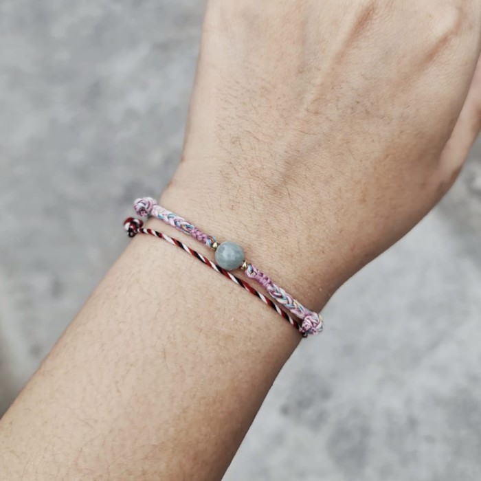 Wani Giok Burma Pesisir 23.07.082 Gelang Limited Kepang Tali Boho